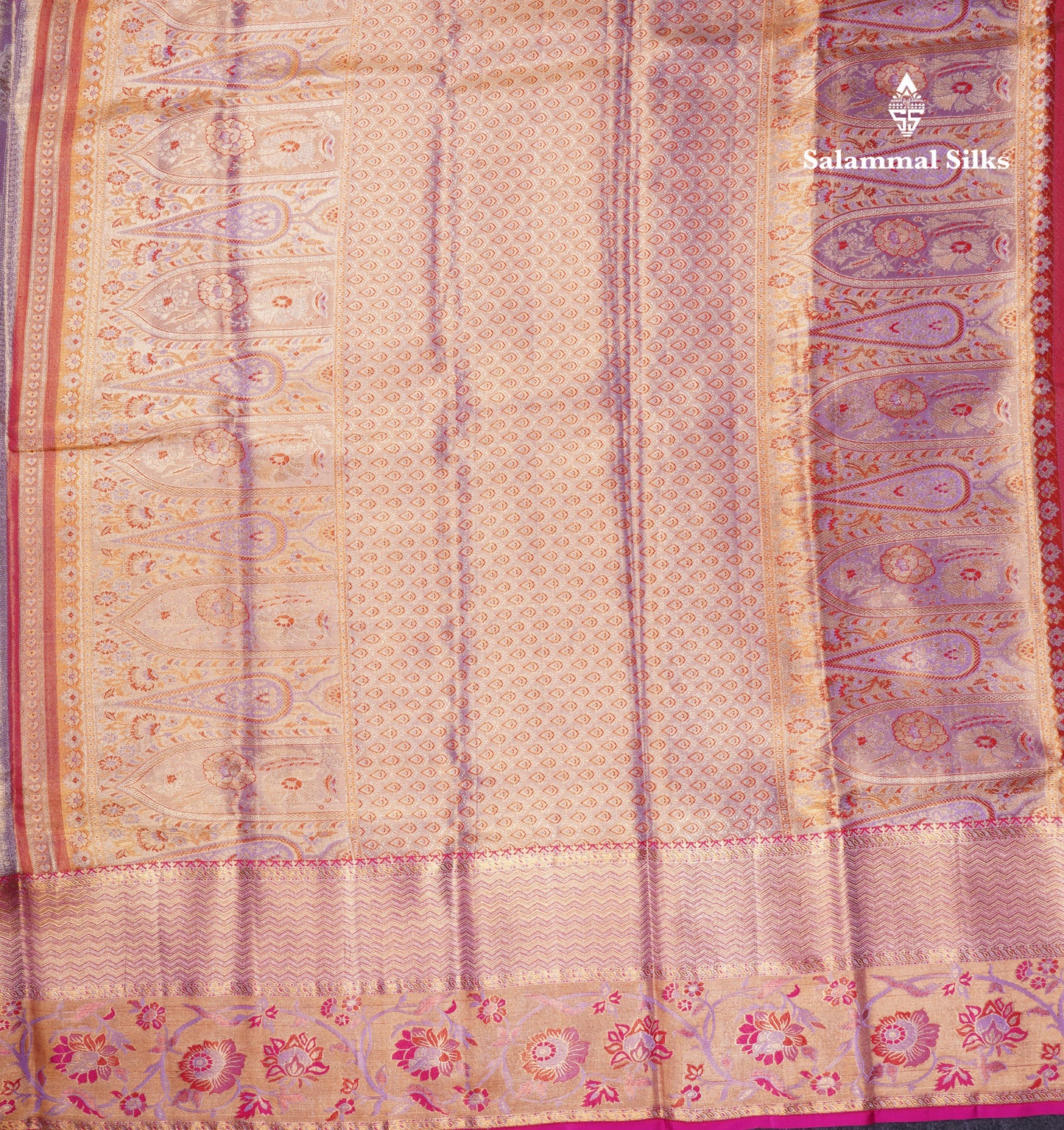 Kanjivaram Tissue Silk Saree Lavender With Grand Blouse