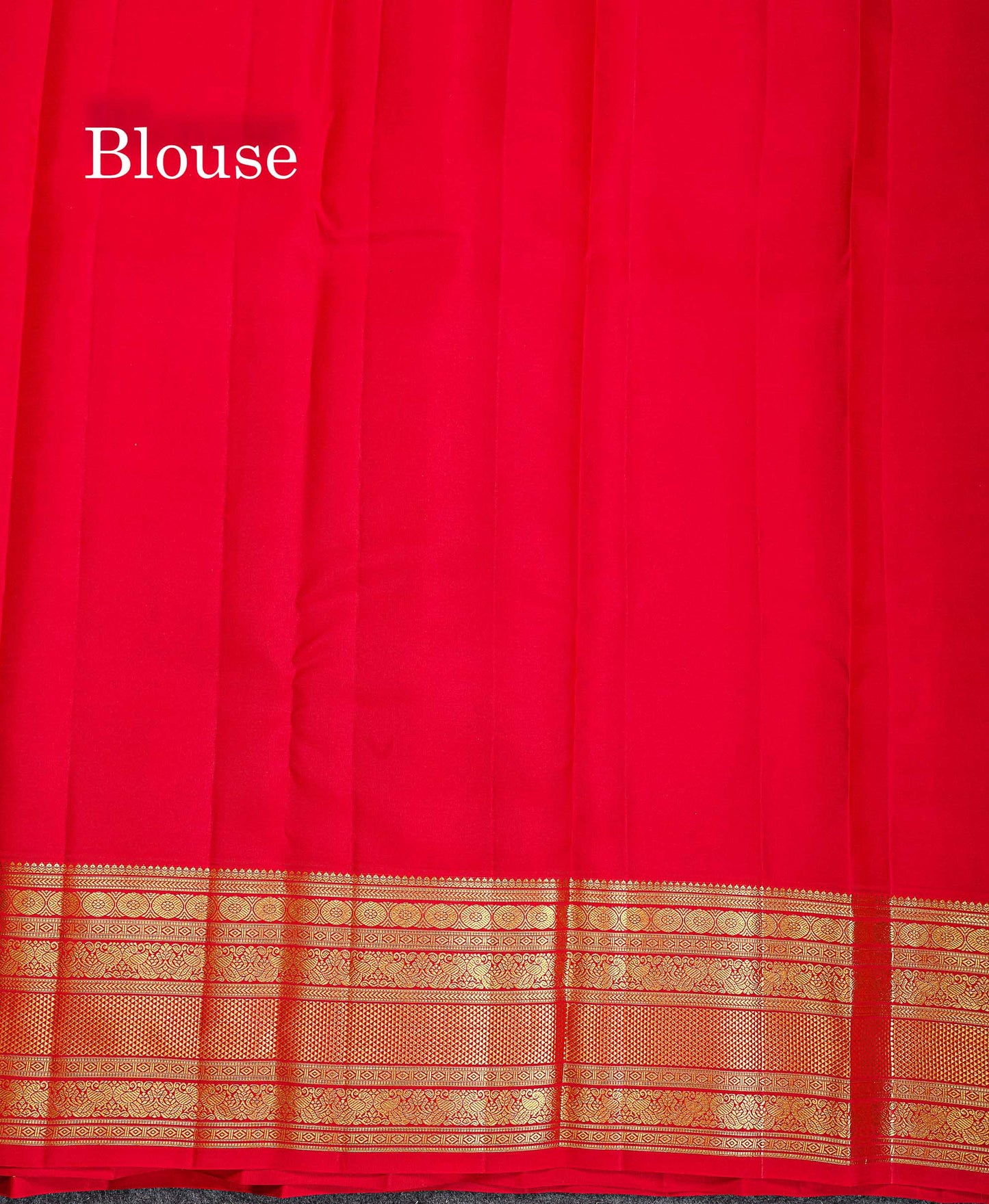 Korvai Pure Kanjivaram Silk Saree - Half White Colour Body Small Zari Checks With Butta & Contrast Chilly Red Traditional Border