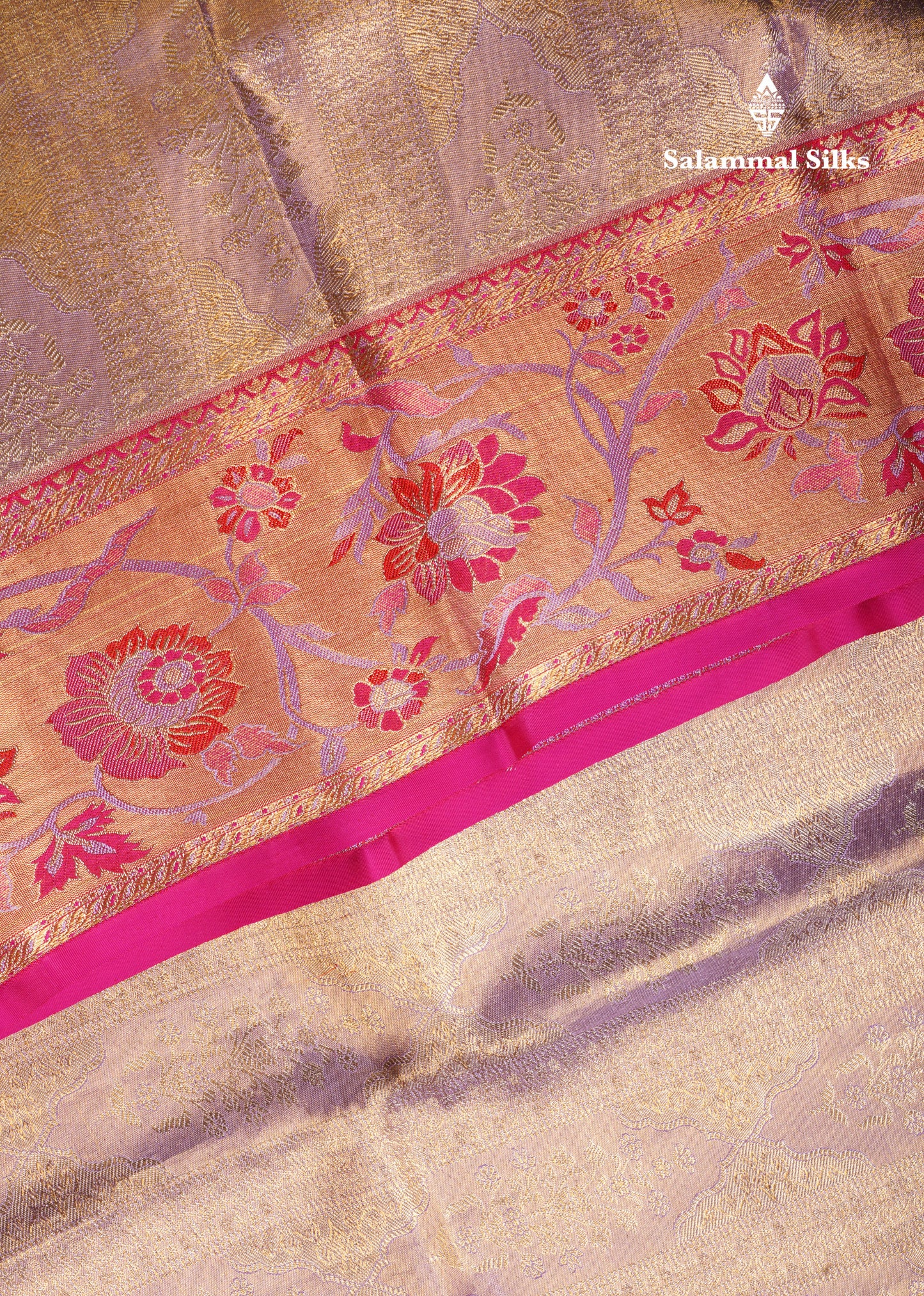 Kanjivaram Tissue Silk Saree Lavender With Grand Blouse