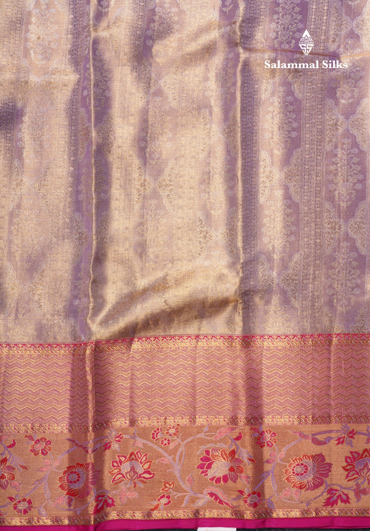 Kanjivaram Tissue Silk Saree Lavender With Grand Blouse