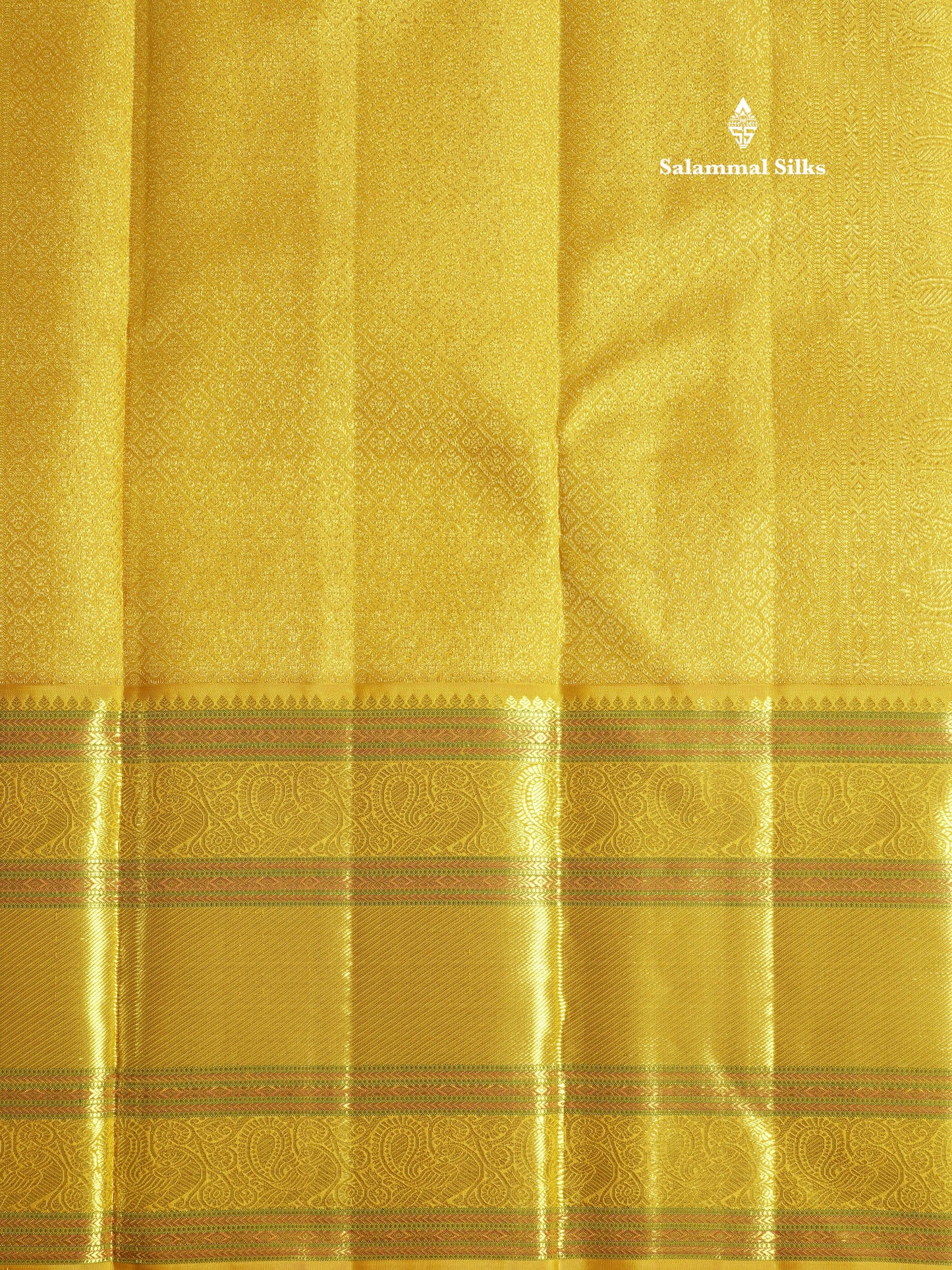 Half White Korvai Beautiful Pure Kanjivaram Silk Saree with Contrast Mustard Yellow Traditional Border