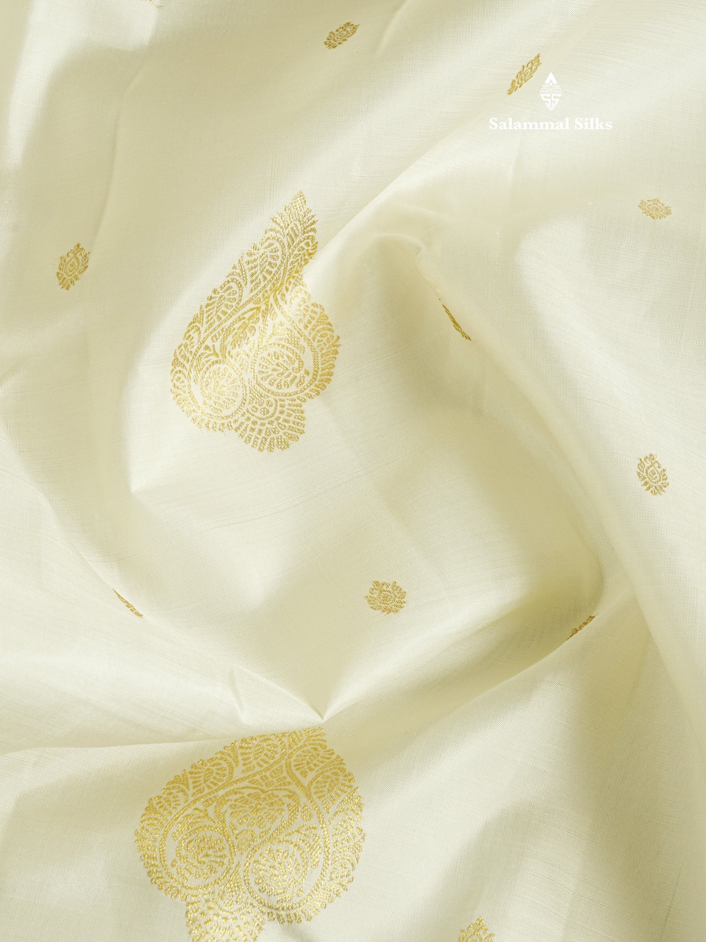 Half White Korvai Beautiful Pure Kanjivaram Silk Saree with Contrast Mustard Yellow Traditional Border