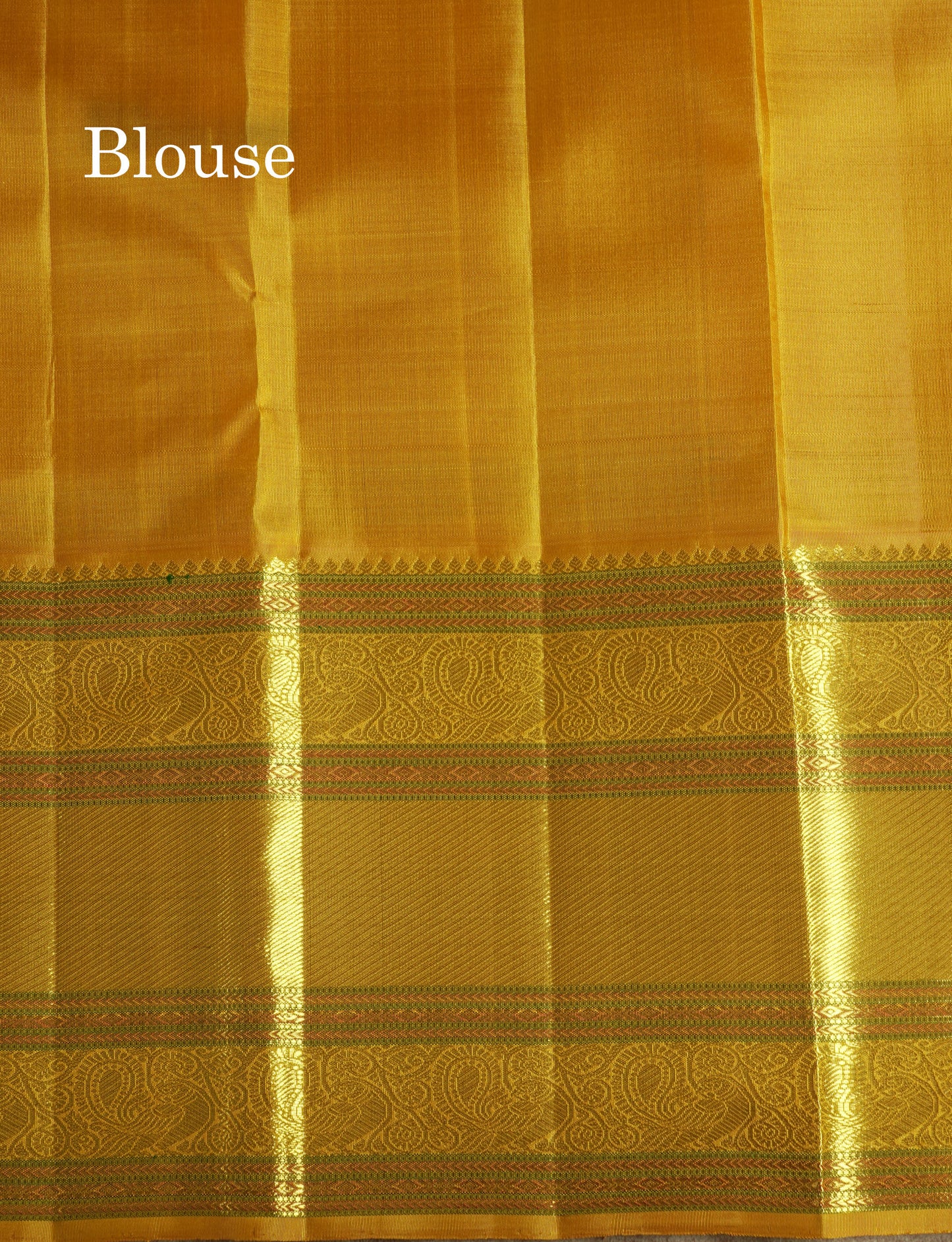 Half White Korvai Beautiful Pure Kanjivaram Silk Saree with Contrast Mustard Yellow Traditional Border