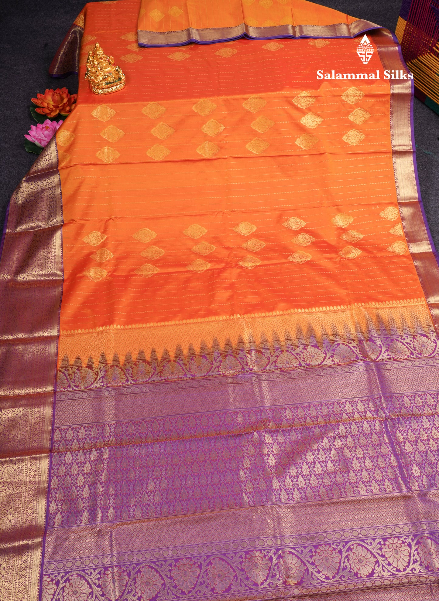 Mango Yellow Semi Silk Saree With Contrast Magenta Border