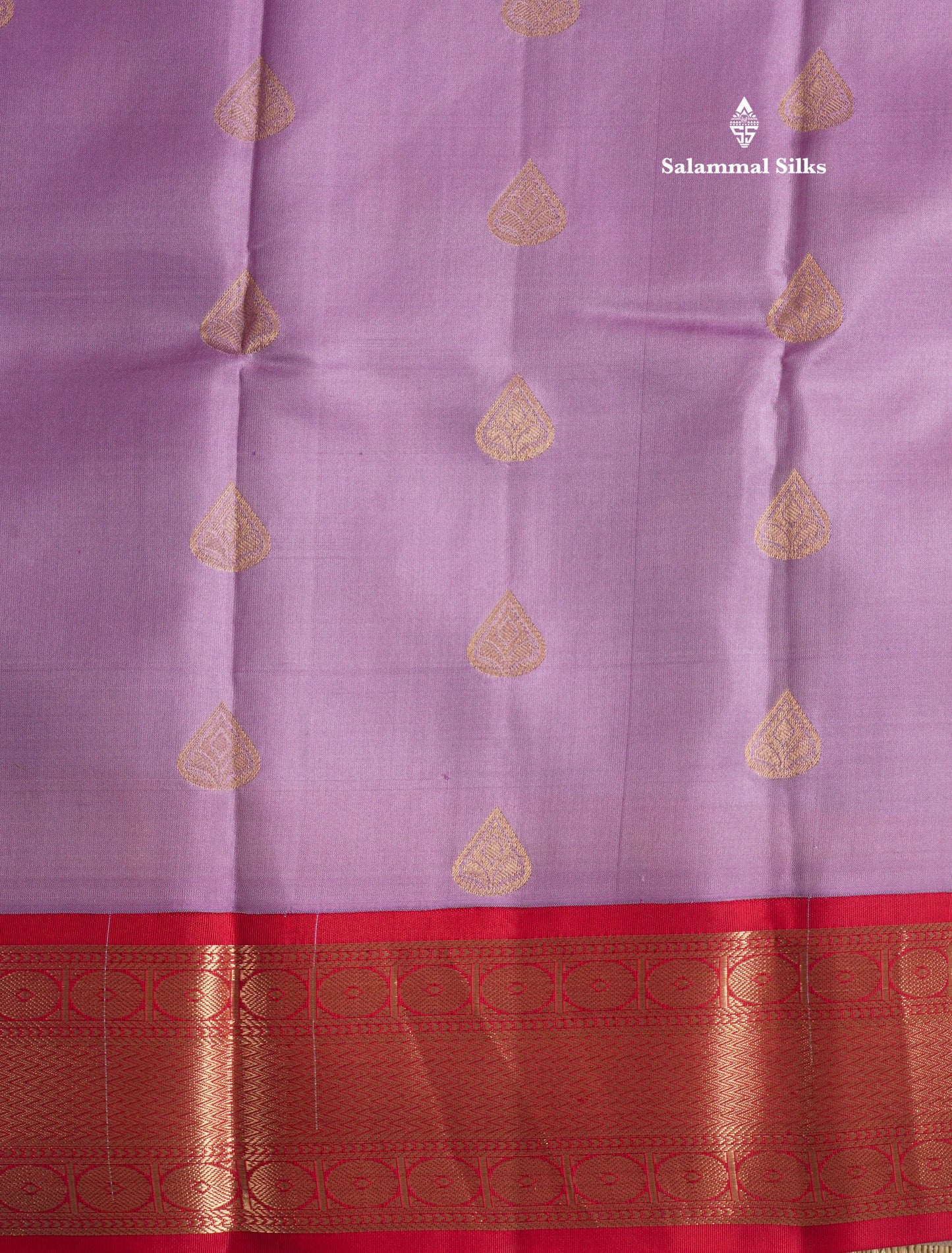 Lavender Pure Kanjivaram Silk Saree With Contrast Maroon Border