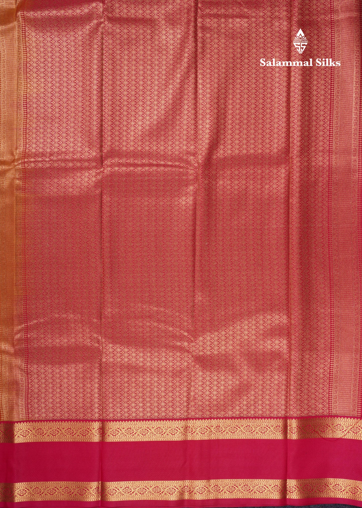 Mustard Yellow Vaira Oosi Butta Semi Silk Saree With Contrast Pink Gap Border