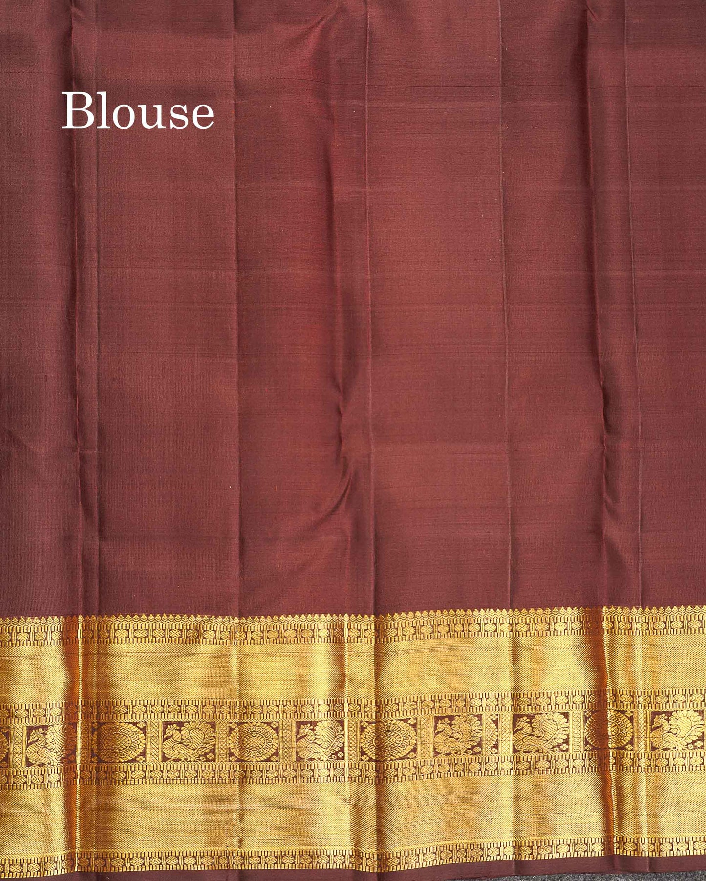 Pure Kanjivaram Silk Saree - Rust Orange Colour Body Checks With Butta & Contrast Brown Border