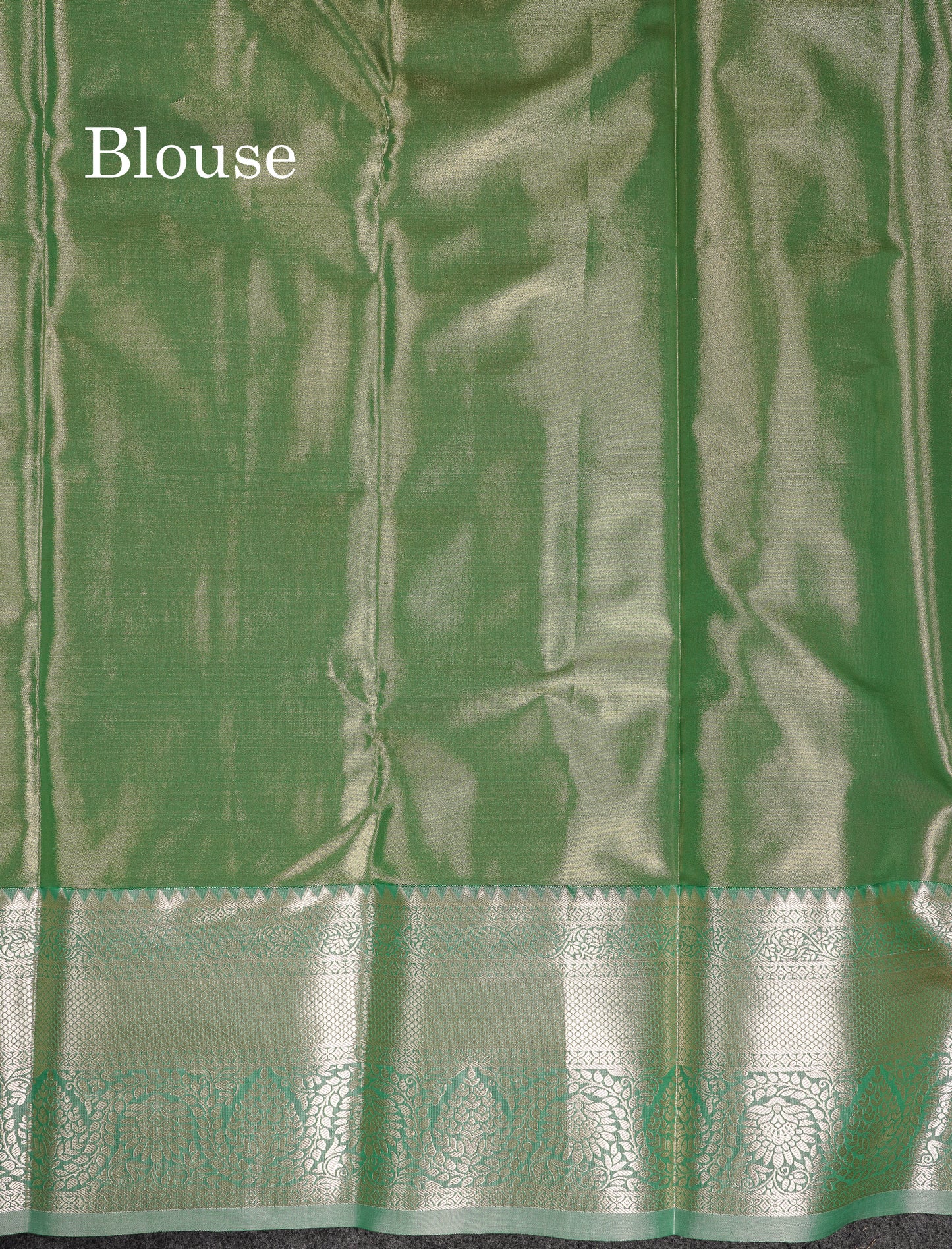 Beautiful Light Green Tissue Semi Silk Saree With Contrast Moss Green Traditional Evening Morning Border