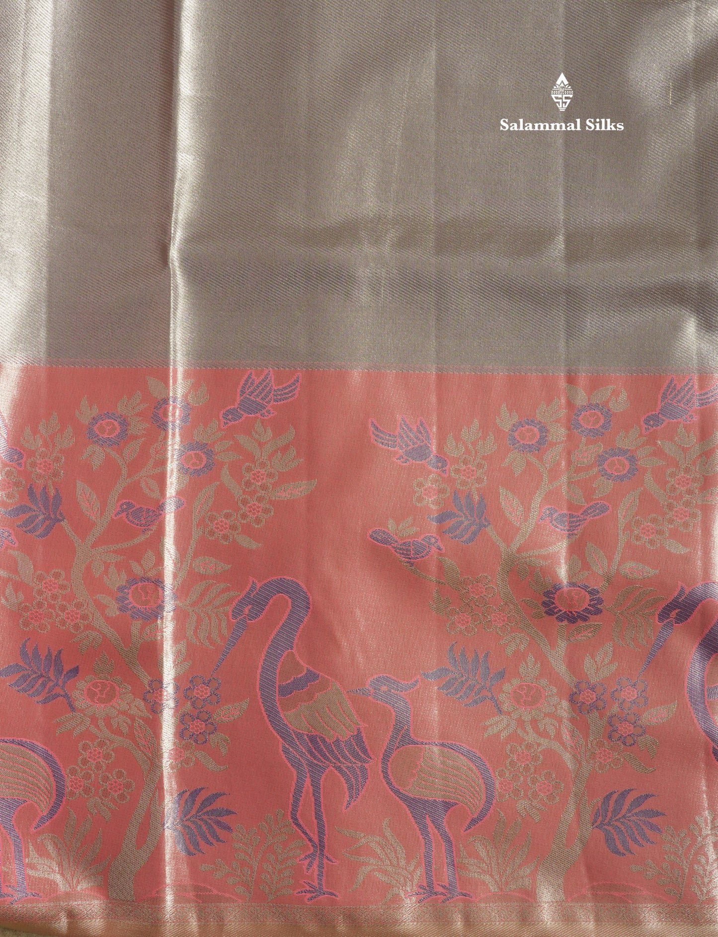 Light Pink Bridal Semi Silk Saree With Contrast Peach Evening Morning Border
