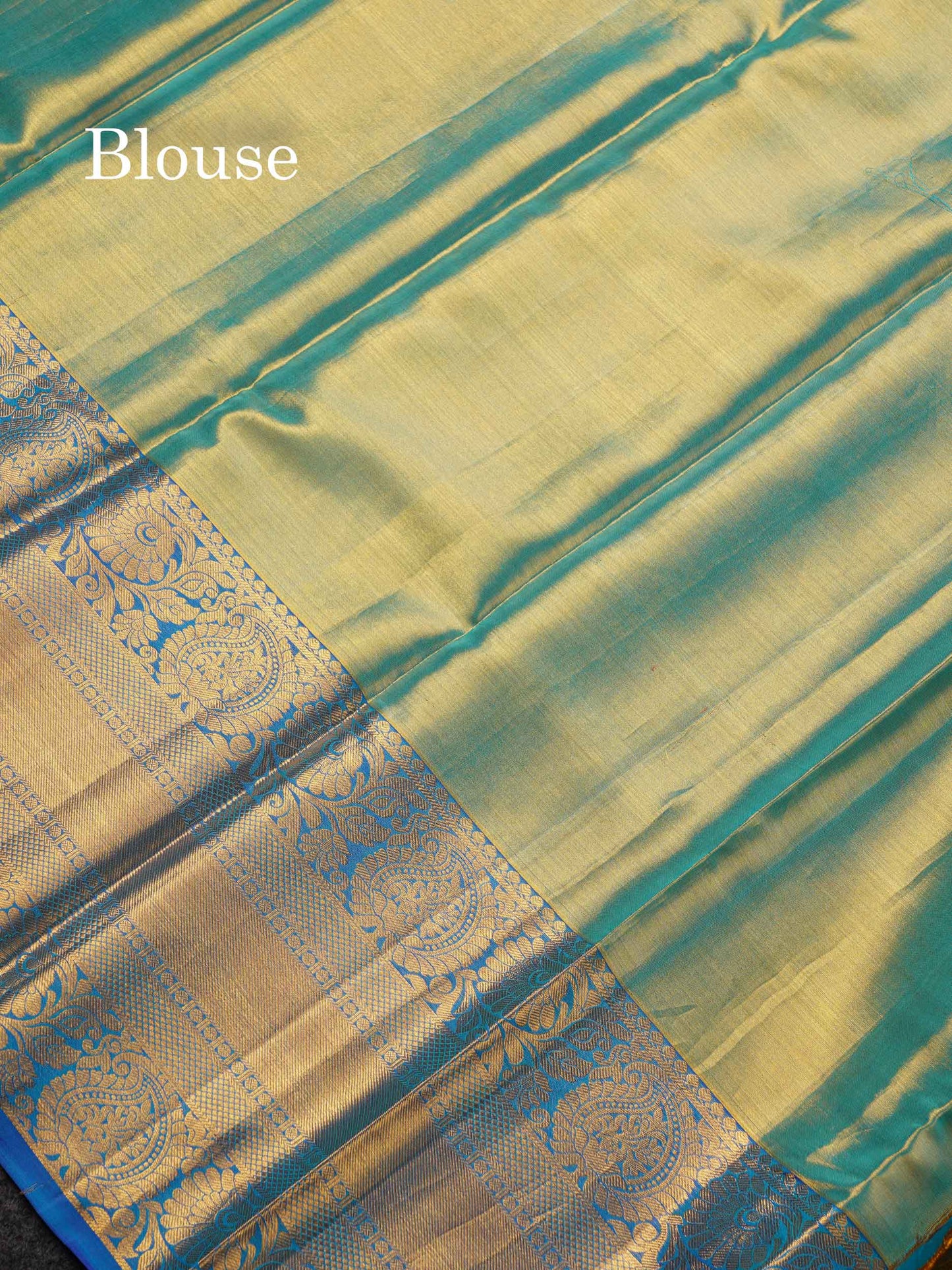 Beautiful Sapphire Blue Tissue Bridal Pure Kanjivaram Silk Saree With Contrast Blue Traditional Evening Morning Border