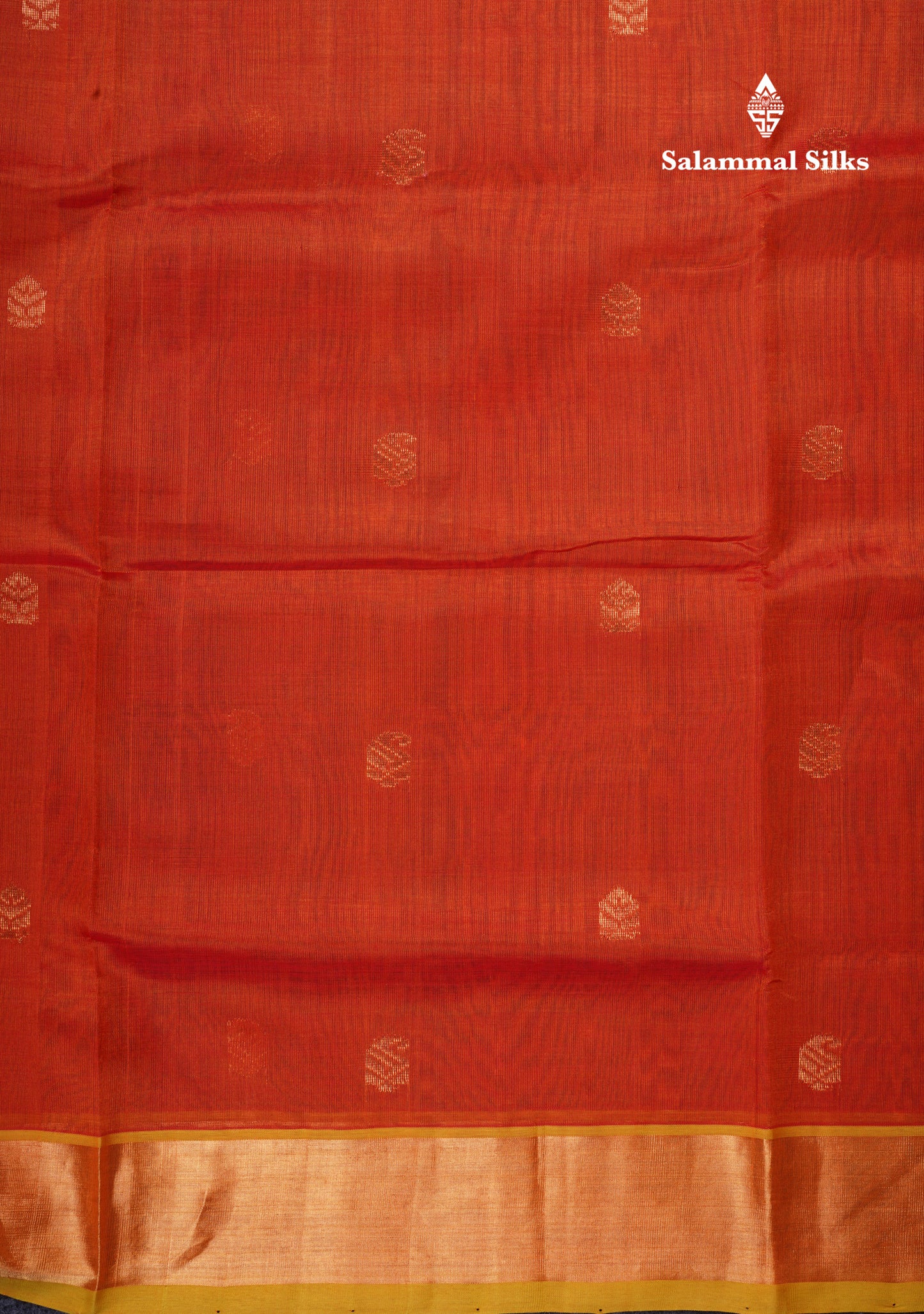 Orange Shade Pure Silk Cotton Saree With Contrast Manthulir Green Blouse