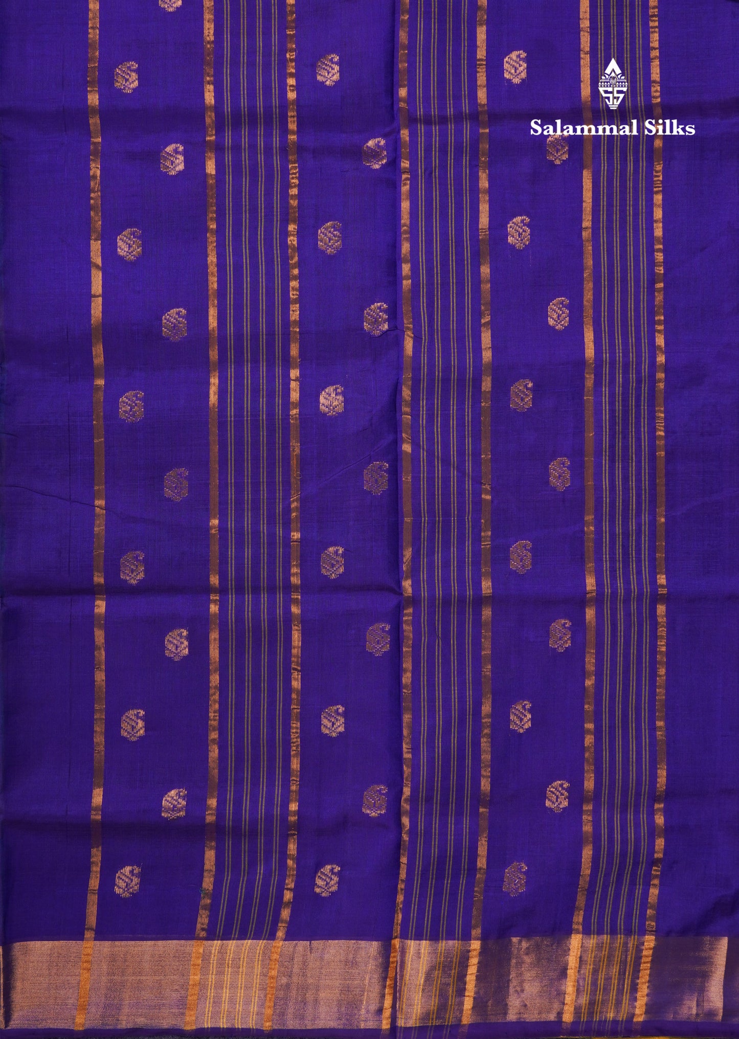 Paalum Pazham Checks Pure Silk Cotton Saree With Gold Zari Border