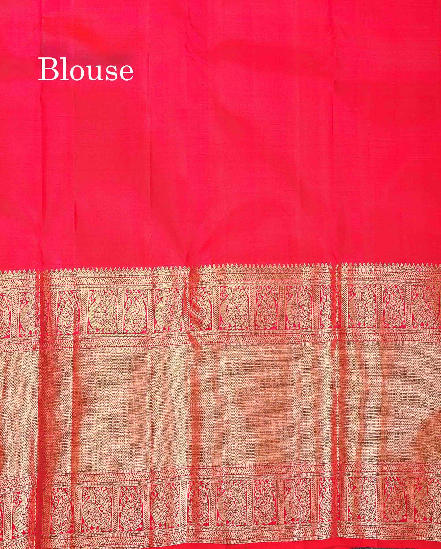 Pure Kanjivaram Silk Saree - Redish Pink Colour Body With Traditional Evening Morning Border