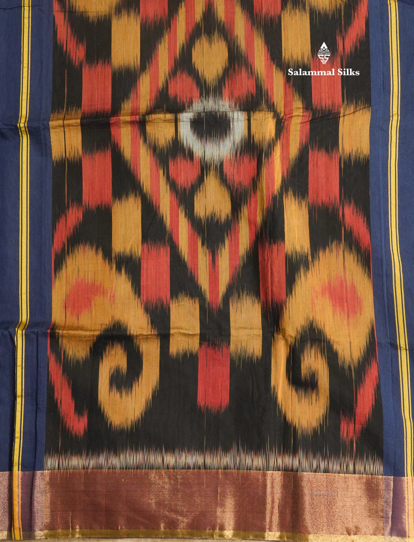 Blue Colour Pochampalli SICO Cotton Saree With Tissue Border