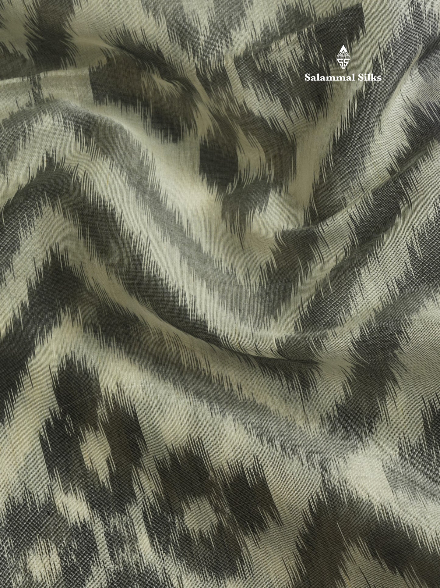 Premium White Pochampalli SICO Cotton Saree With Contrast Violet Border