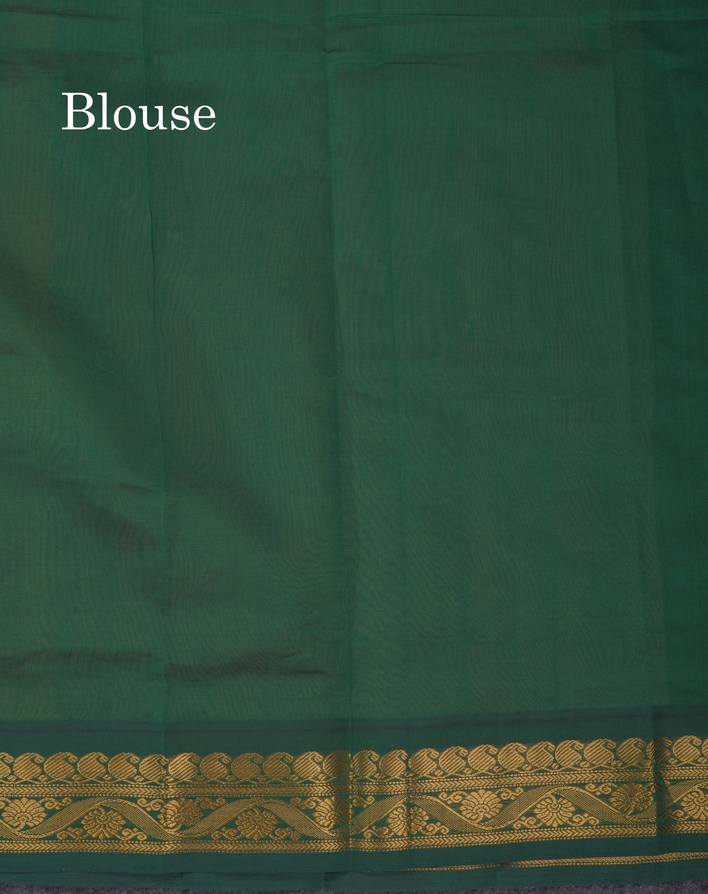 Sandal Plain Semi Silk Cotton Saree With Contrast Bottle Green Traditional Border