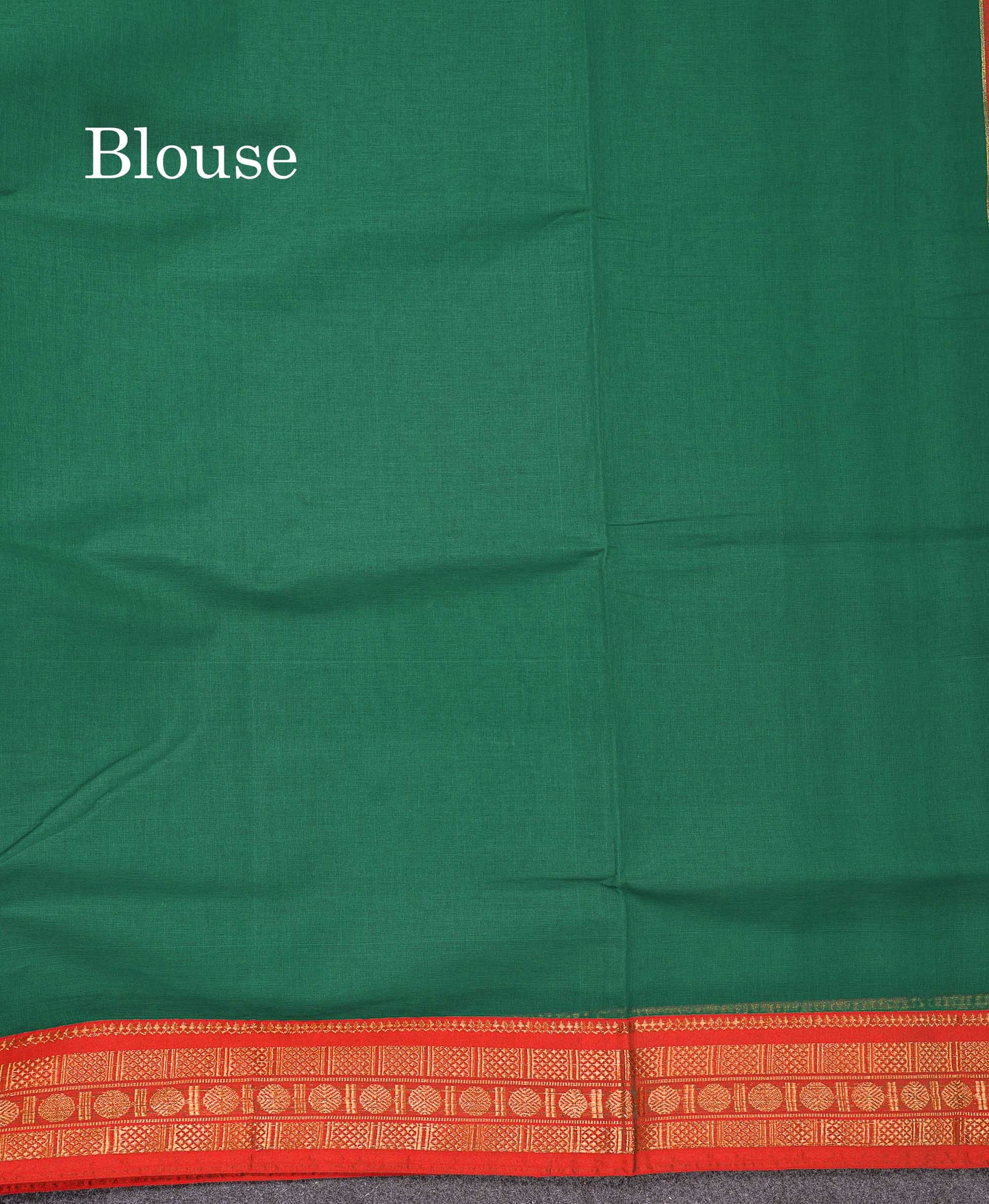 Beautiful Parrot Green Plain Pure Cotton Saree With Contrast Orange Traditional Border