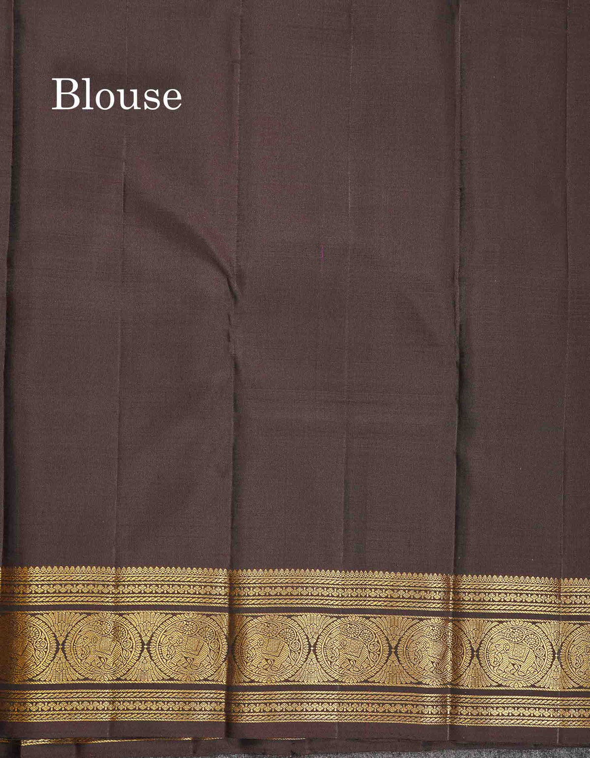 Pure Kanjivaram Silk Saree - Rust Orange Colour Body Checks With Butta & Contrast Dark Brown Traditional Border