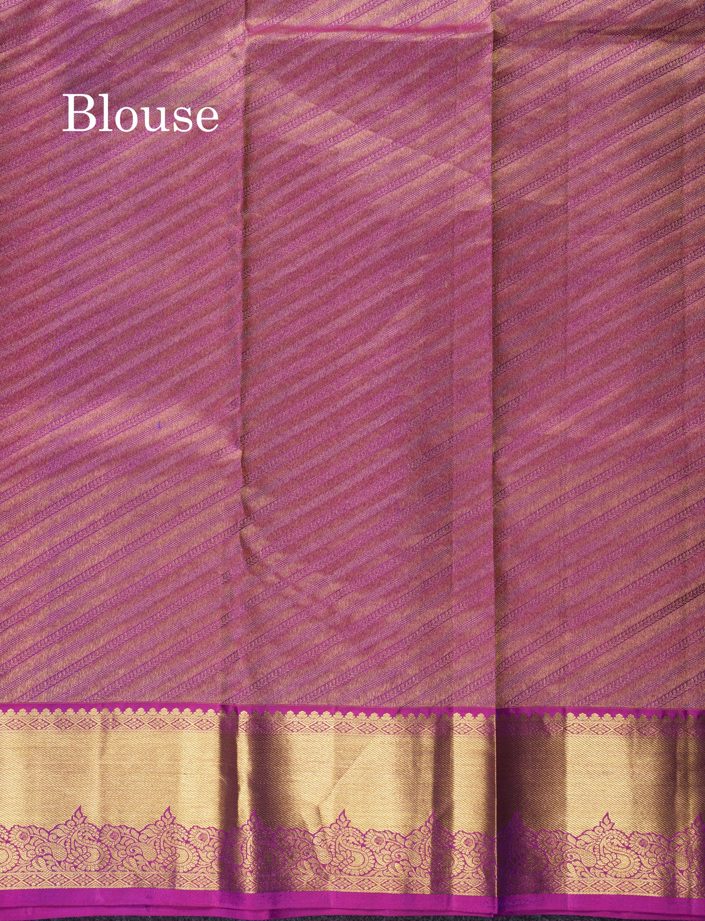 Dual Tone Royal Blue Bridal Pure Kanjivaram Silk Saree With Contrast Magenta Border
