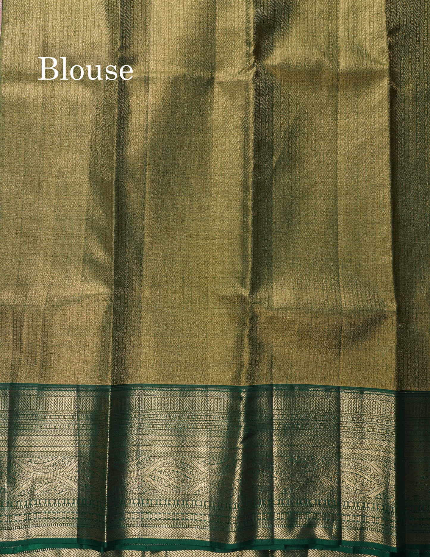 Peach Tissue Bridal Pure Kanjivaram Silk Saree With Contrast Bottle Green Border