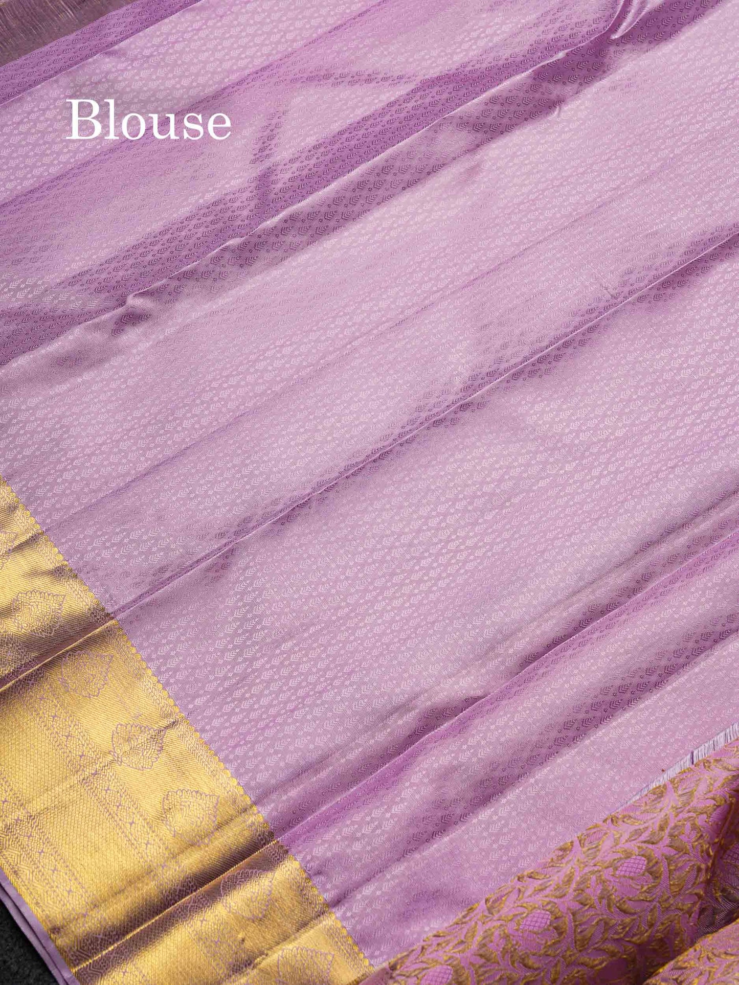 Beautiful Lavender Bridal Pure Kanjivaram Silk Saree With Traditional Medium Border