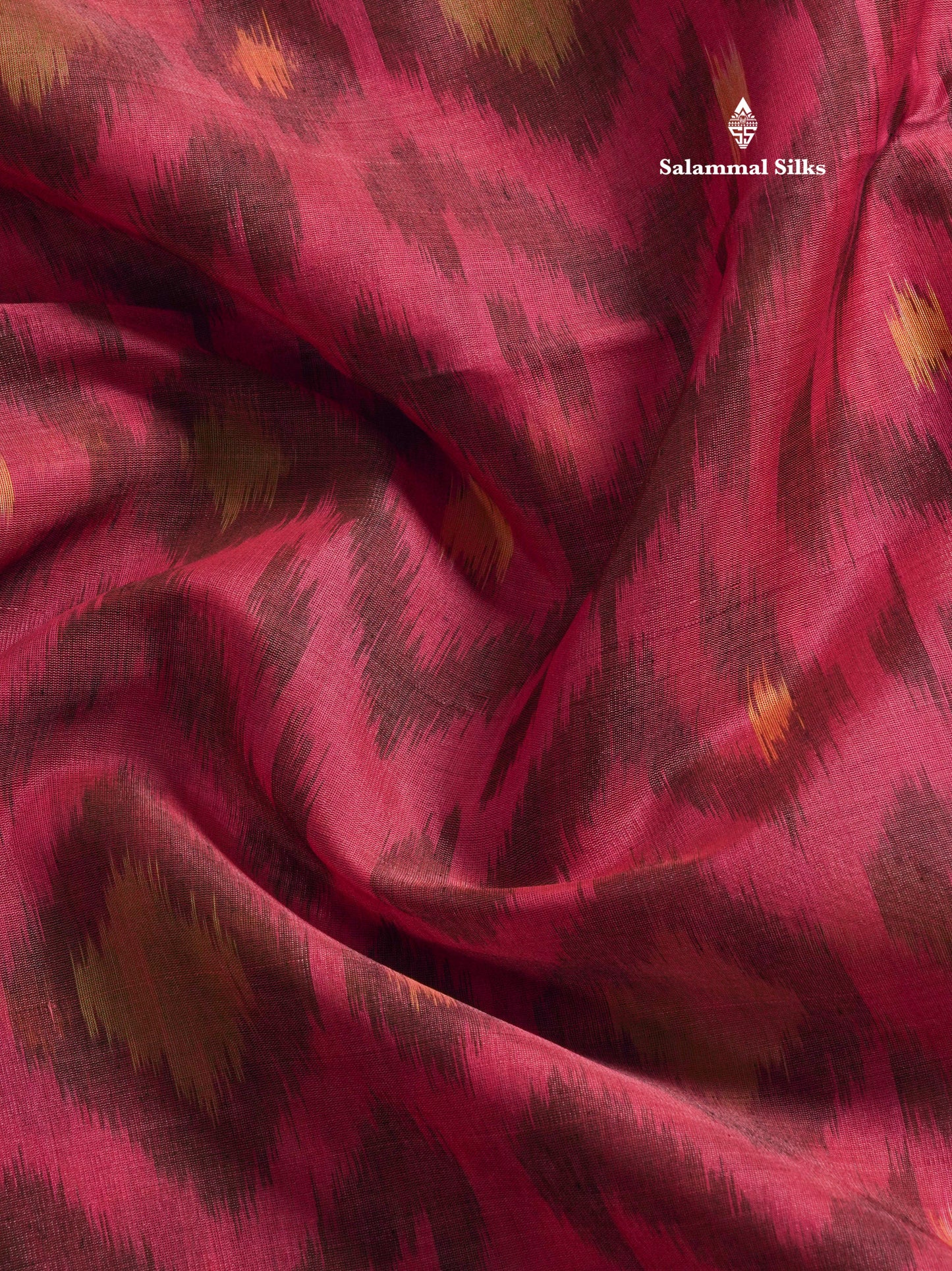 Premium Light Maroon Pochampalli SICO Cotton Saree With Contrast Tissue Navy Blue Border