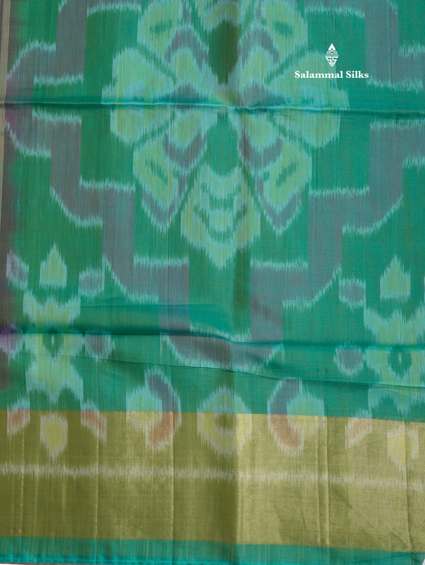 Premium Violet Pochampalli SICO Cotton Saree With Contrast Tissue Sea Green Border