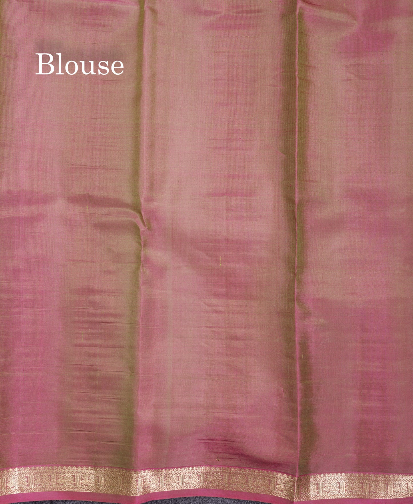 Beautiful Parrot Green Pure Kanjivaram Silk Saree With Contrast Dual Tone Pink Small Border