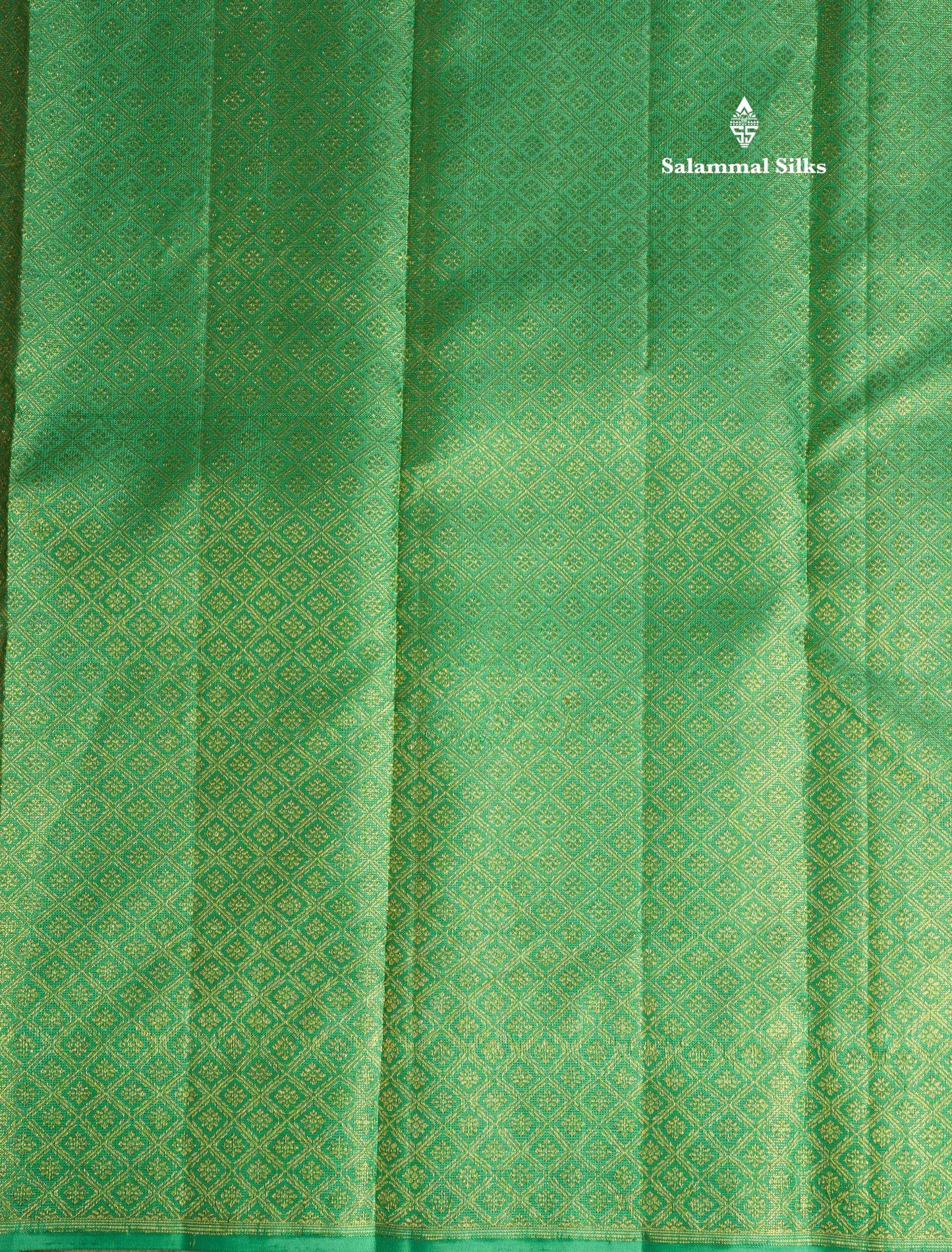 Orange Fancy Vairaoosi Pure Kanjivaram Silk Saree with Contrast Rexona Green Blouse