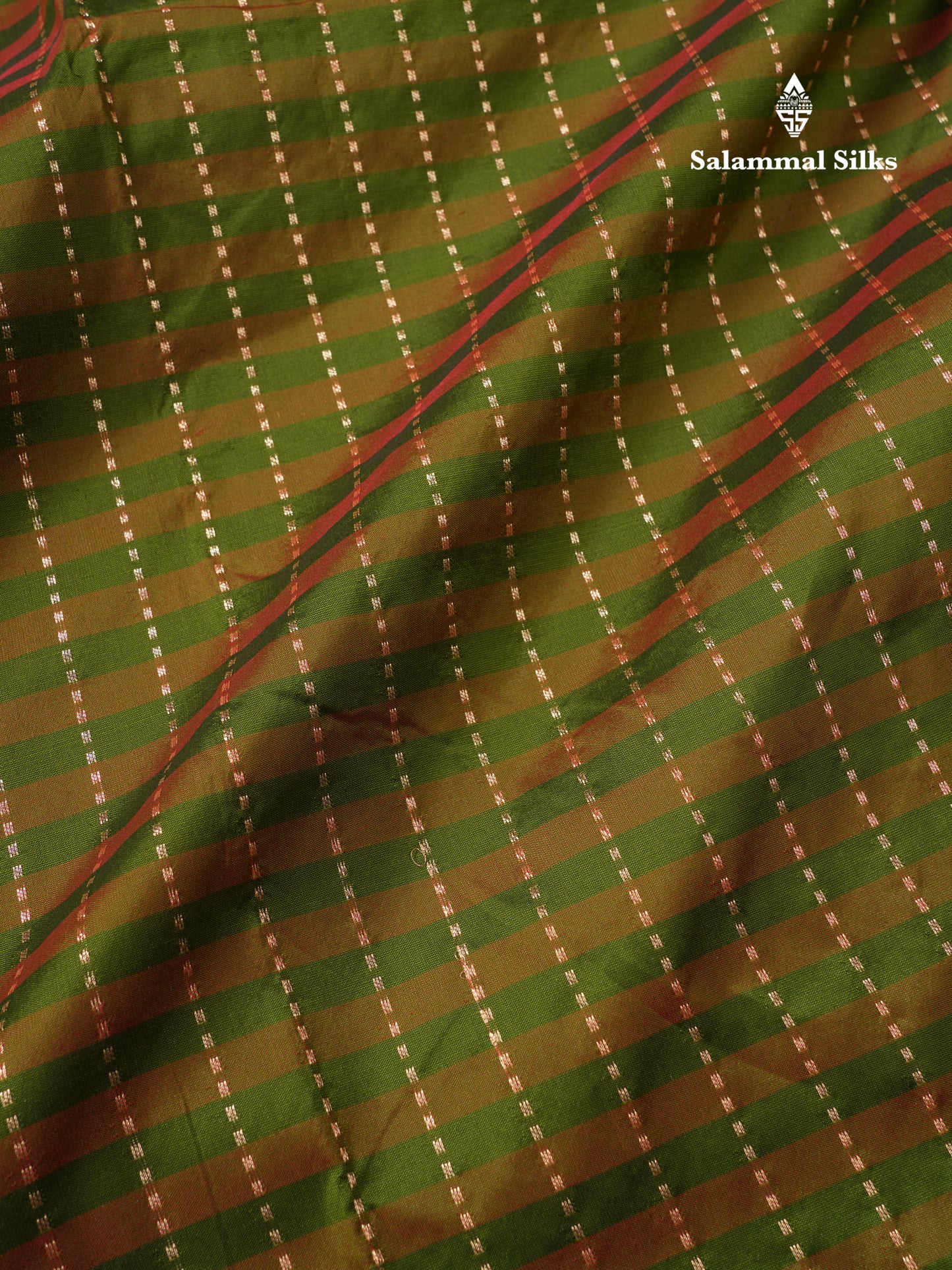9 Yards Semi Silk Saree Mehandi Green & Army Green with Light Maroon Border