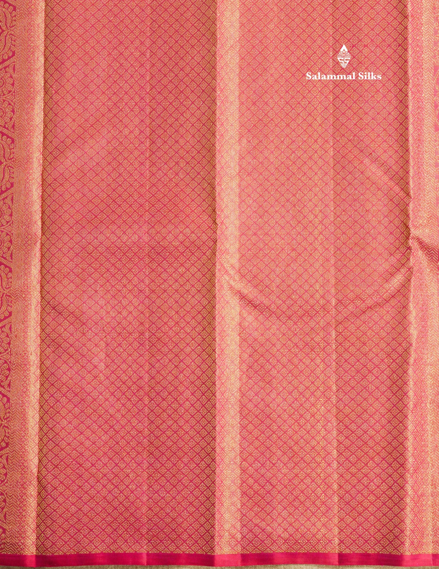 Beautiful Pink Fancy Vairaoosi Pure Kanjivaram Silk Saree with Contrast Rexona Green Blouse