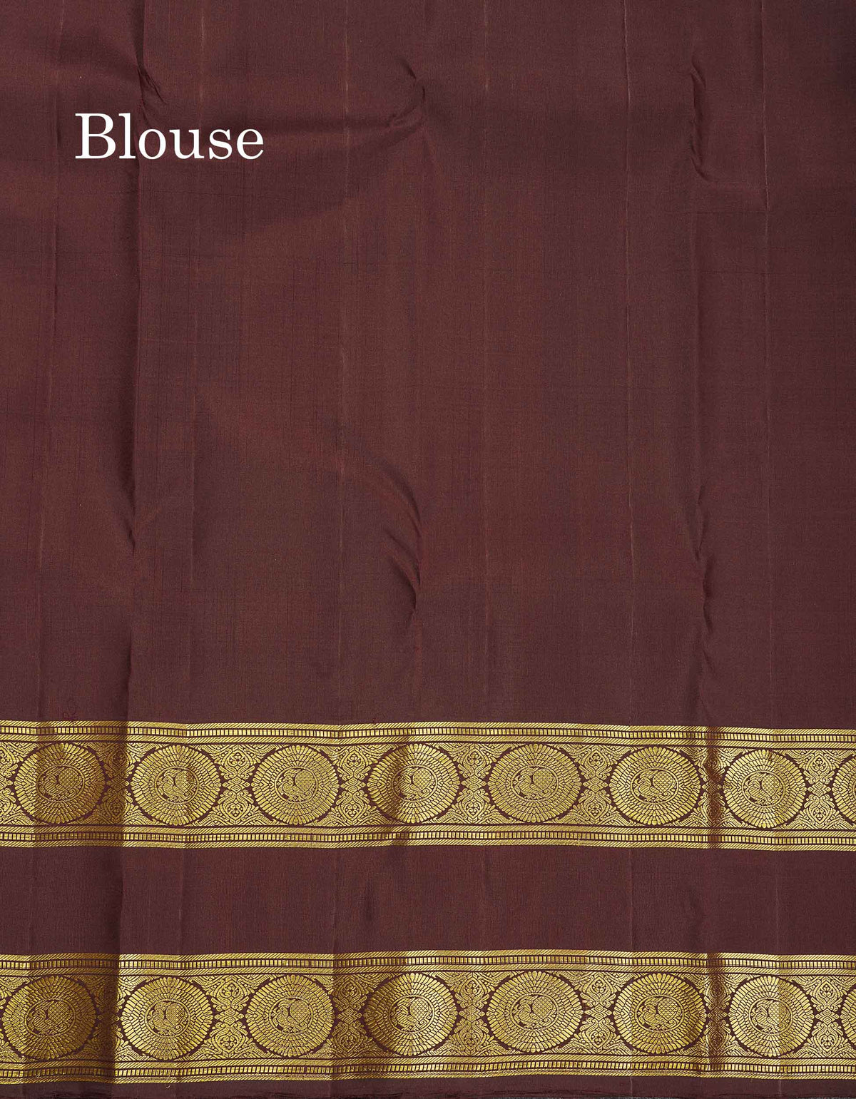 Pure Kanjivaram Silk Saree - Maroon Colour Body With Contrast Dark Brown Traditional Gap Long Border