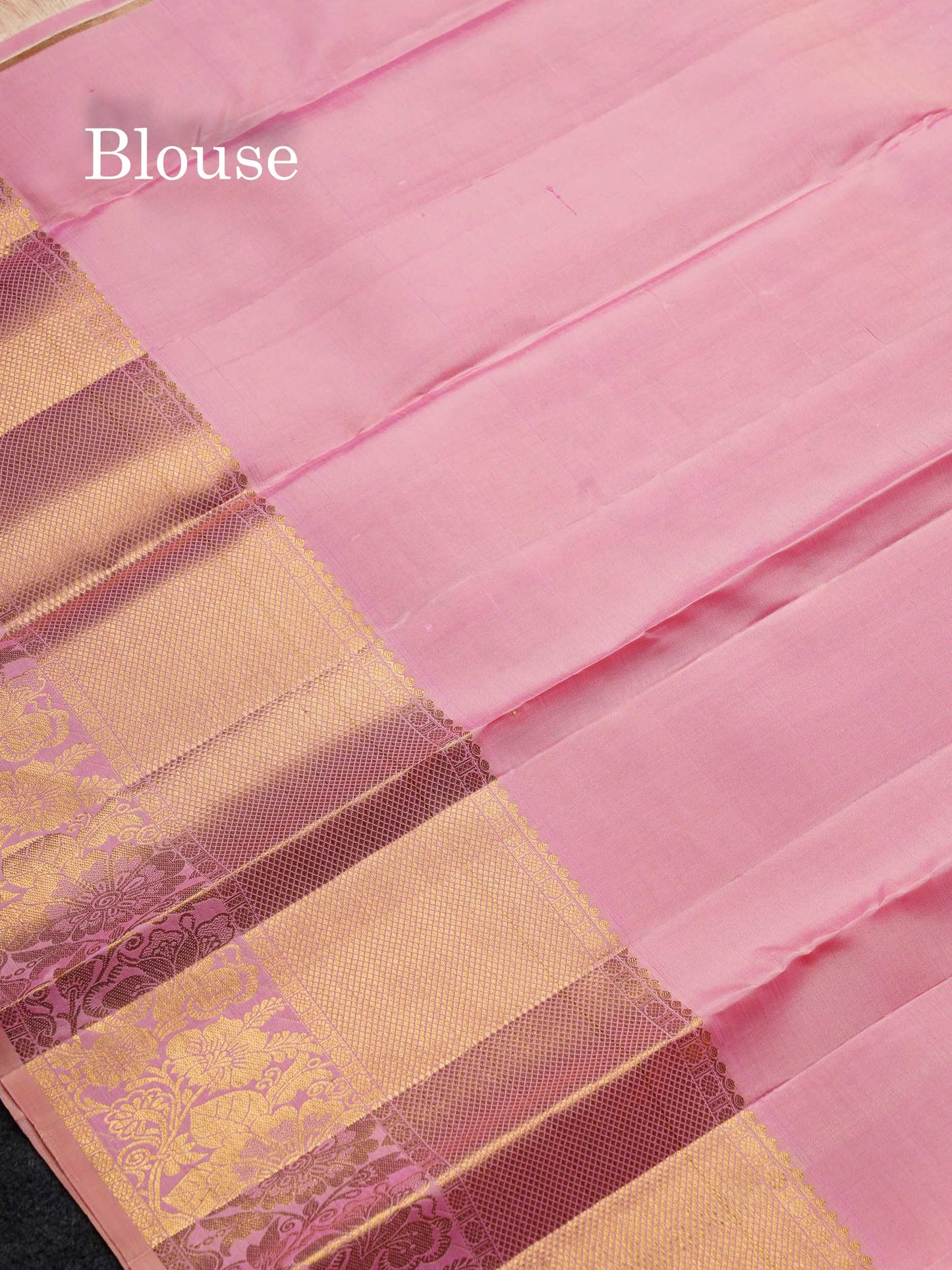 Beautiful Light Pink Pure Kanjivaram Silk Saree With Traditional Evening Morning Border