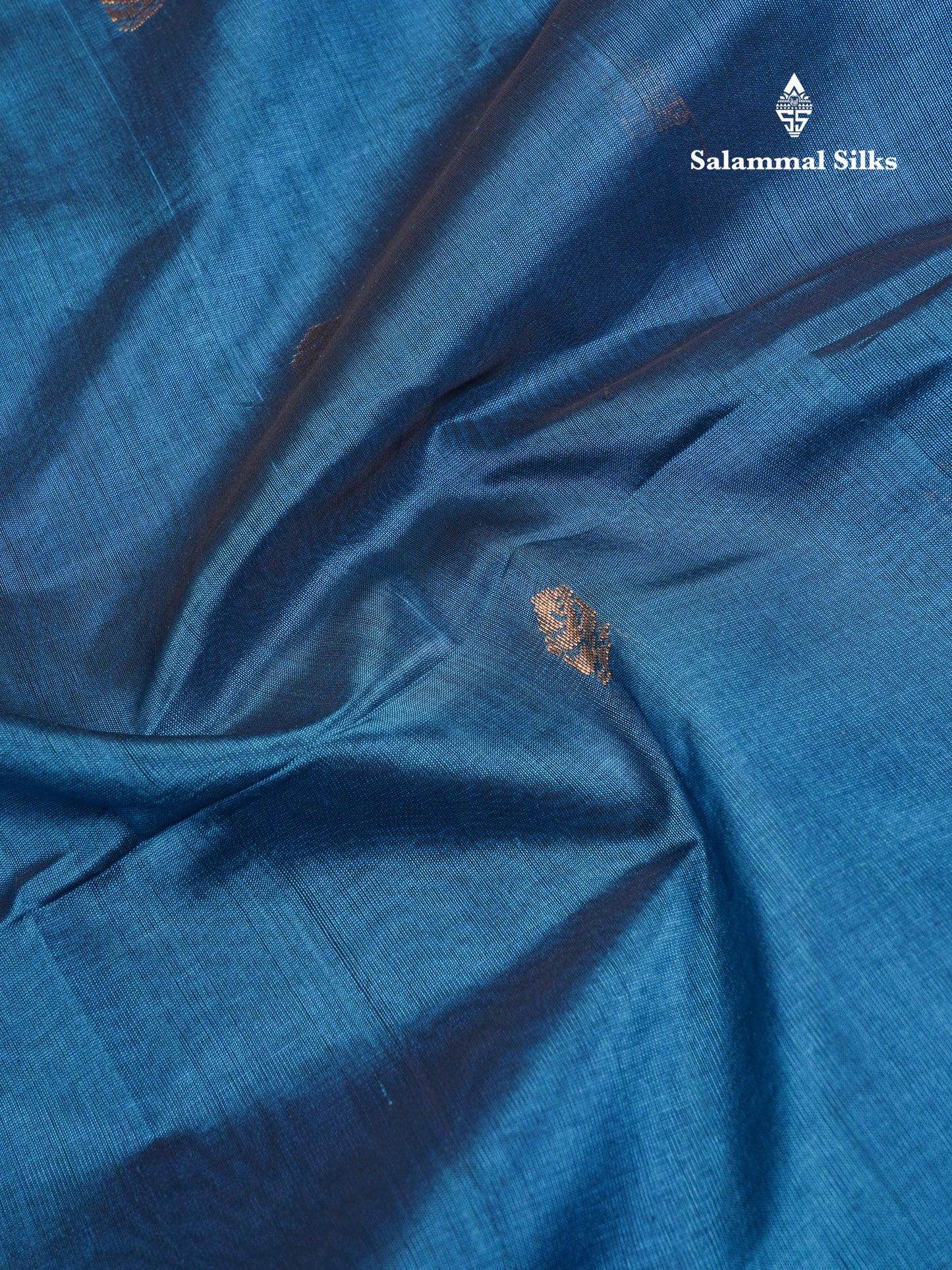 Ramar Blue Pure Silk Cotton Saree With Contrast Pink Blouse