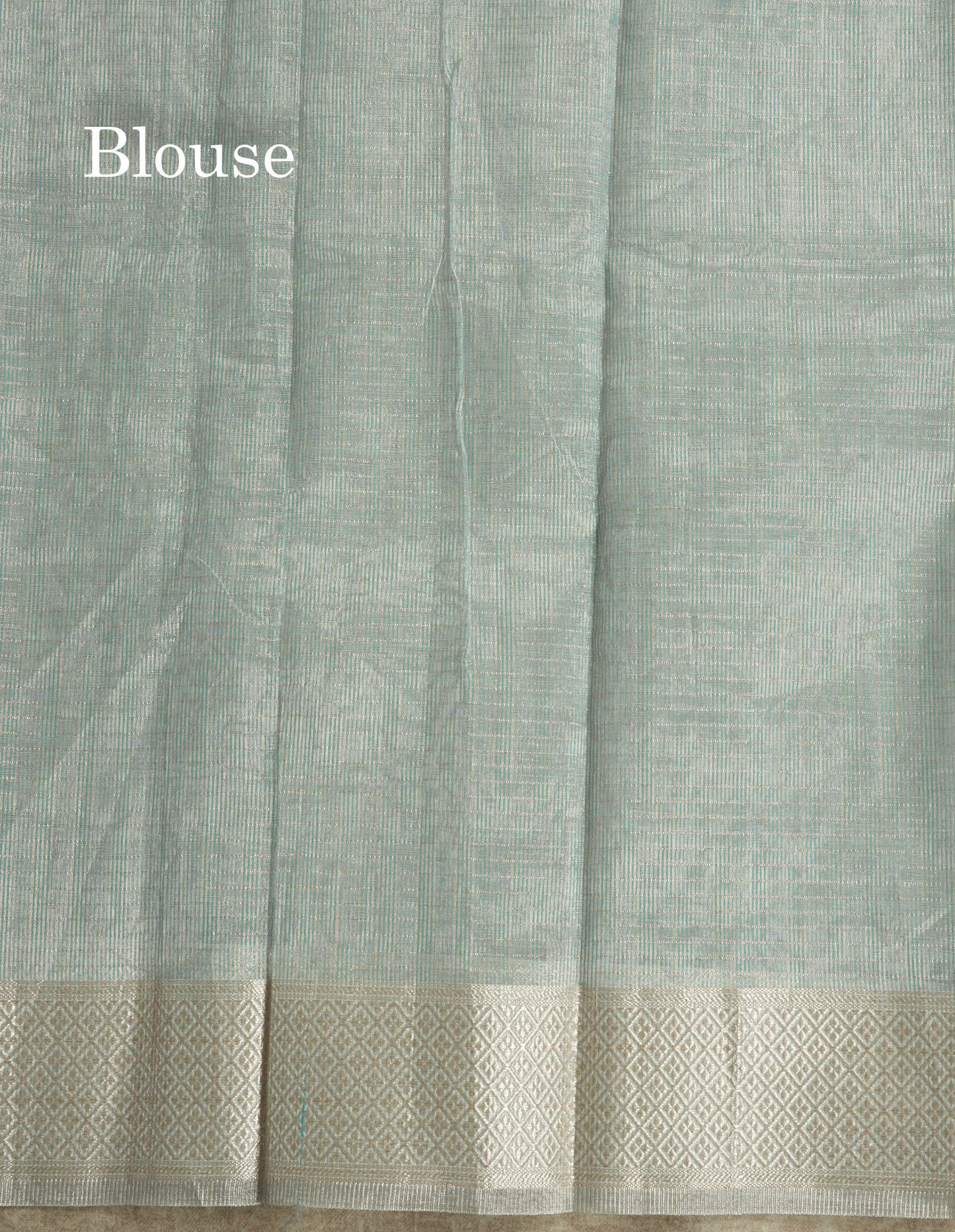 Baby Pink Fancy Tissue Kota Saree With Zari Lines Blouse