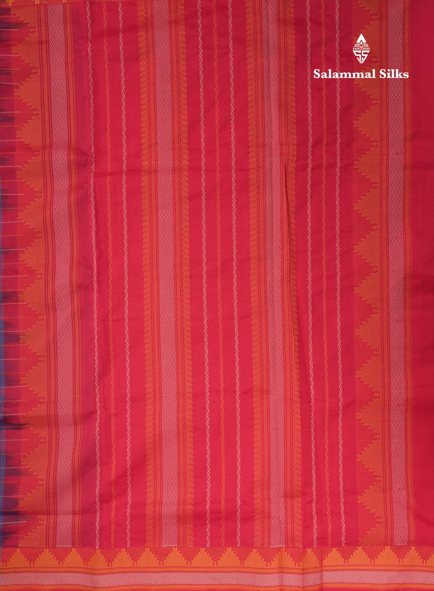 Ramar Blue Semi Silk Cotton Saree With Thread Work Traditional Temple Border