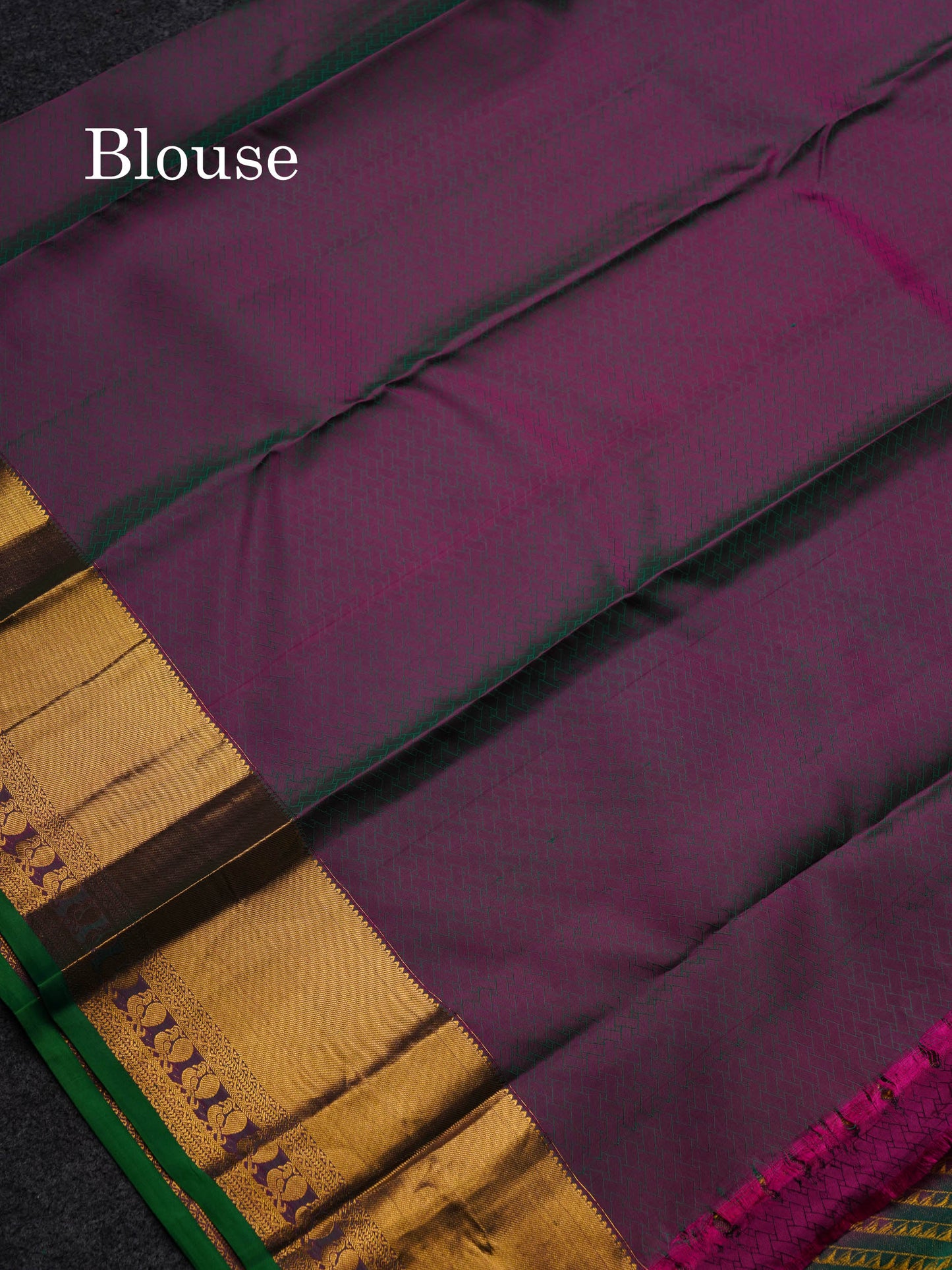 Beautiful Bottle Green Pure Kanjivaram Silk Saree With Contrast Magenta Traditional Border
