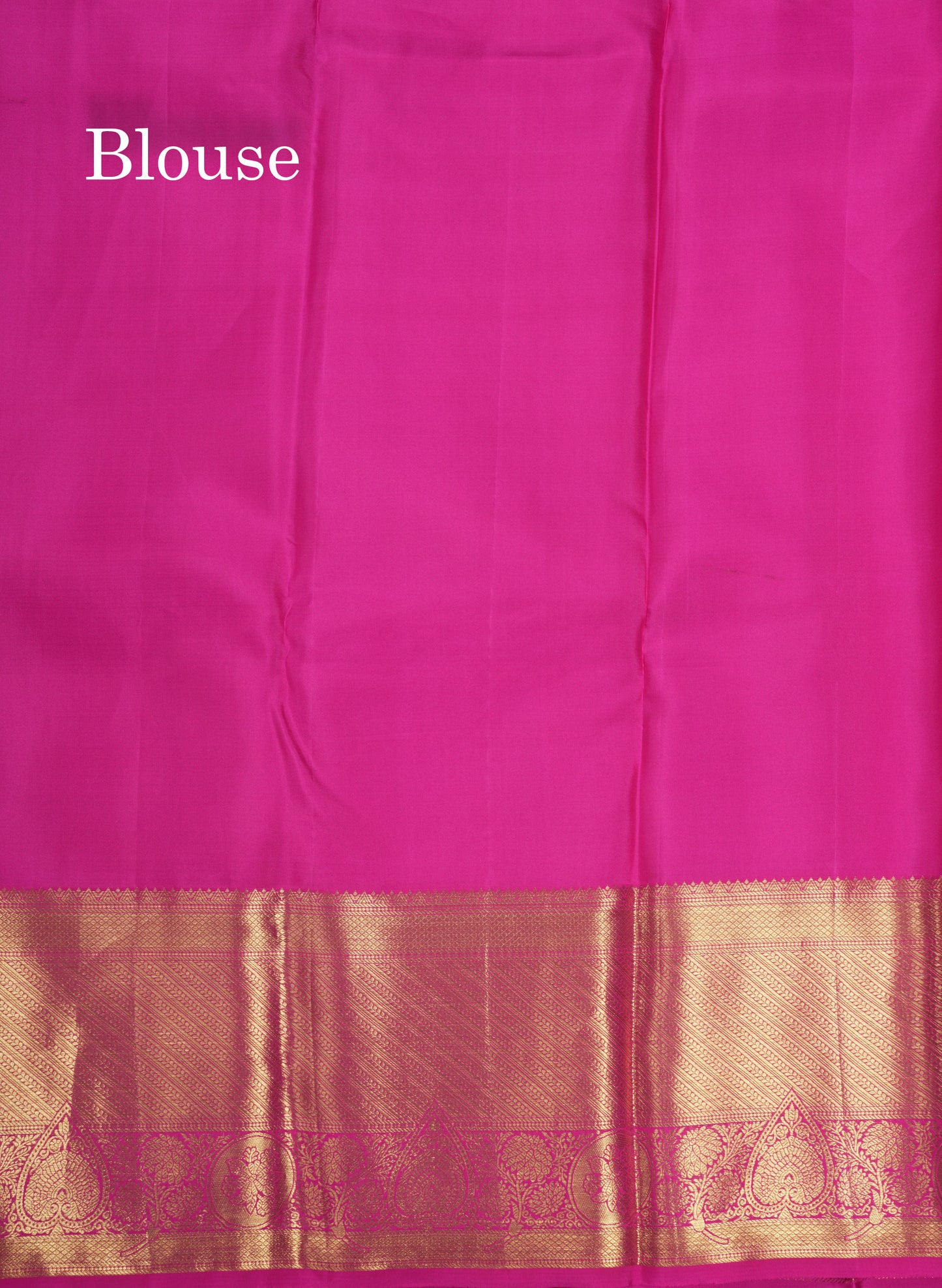 Dual Tone Blue Shade Bridal Pure Kanjivaram Silk Saree With Contrast Magenta Pink Border