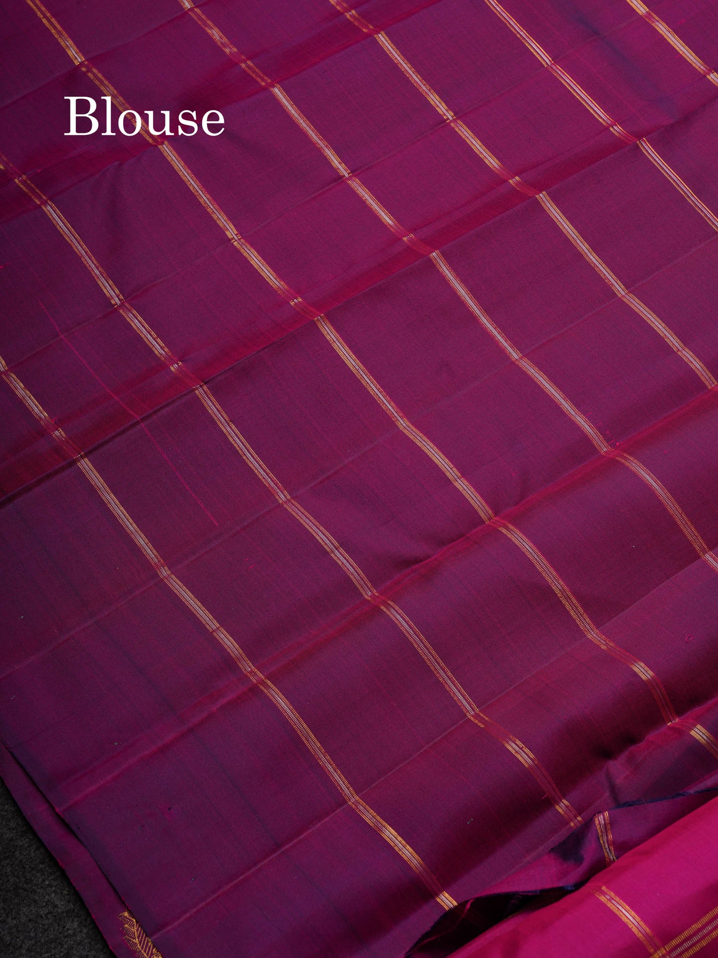 Beautiful Vadamalli Silver & Gold Zari Checks Pure Kanjivaram Silk Saree With Contrast Dark Purple Traditional Border