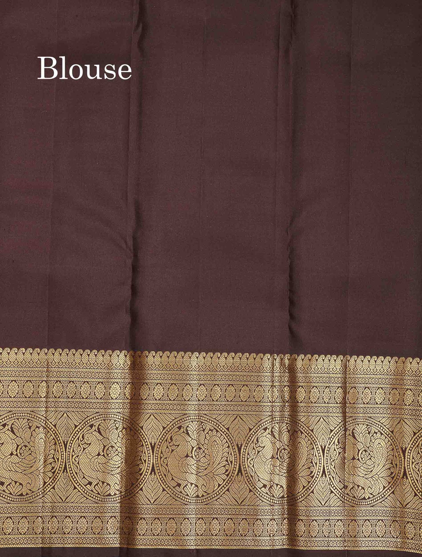 Pure Kanjivaram Silk Saree - Rust Orange Colour Body Vertical Vaira Oosi Lines With Butta & Contrast Dark Brown Long Border