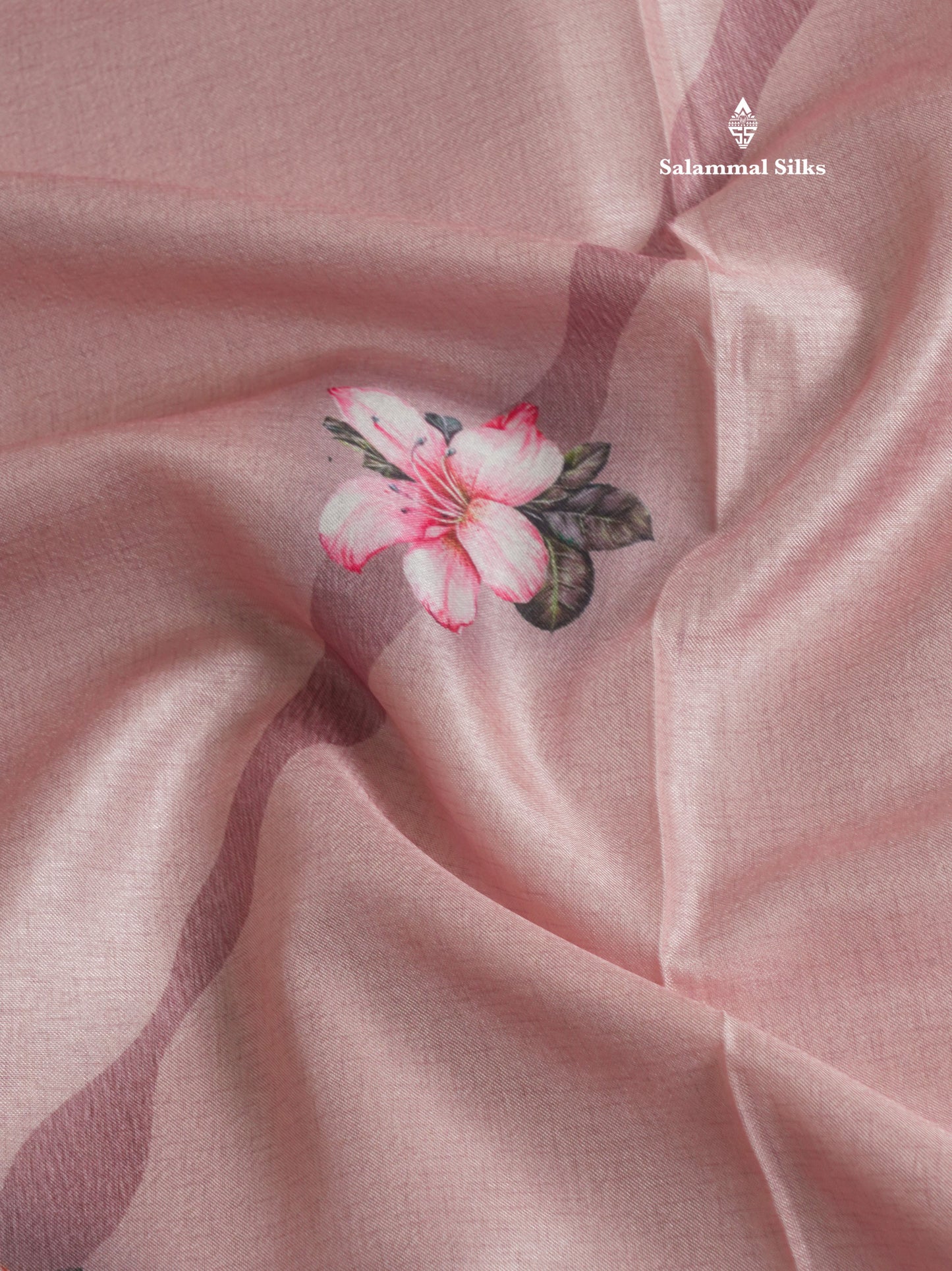 Sandal Printed Semi Tussar Saree With Village Theme Border