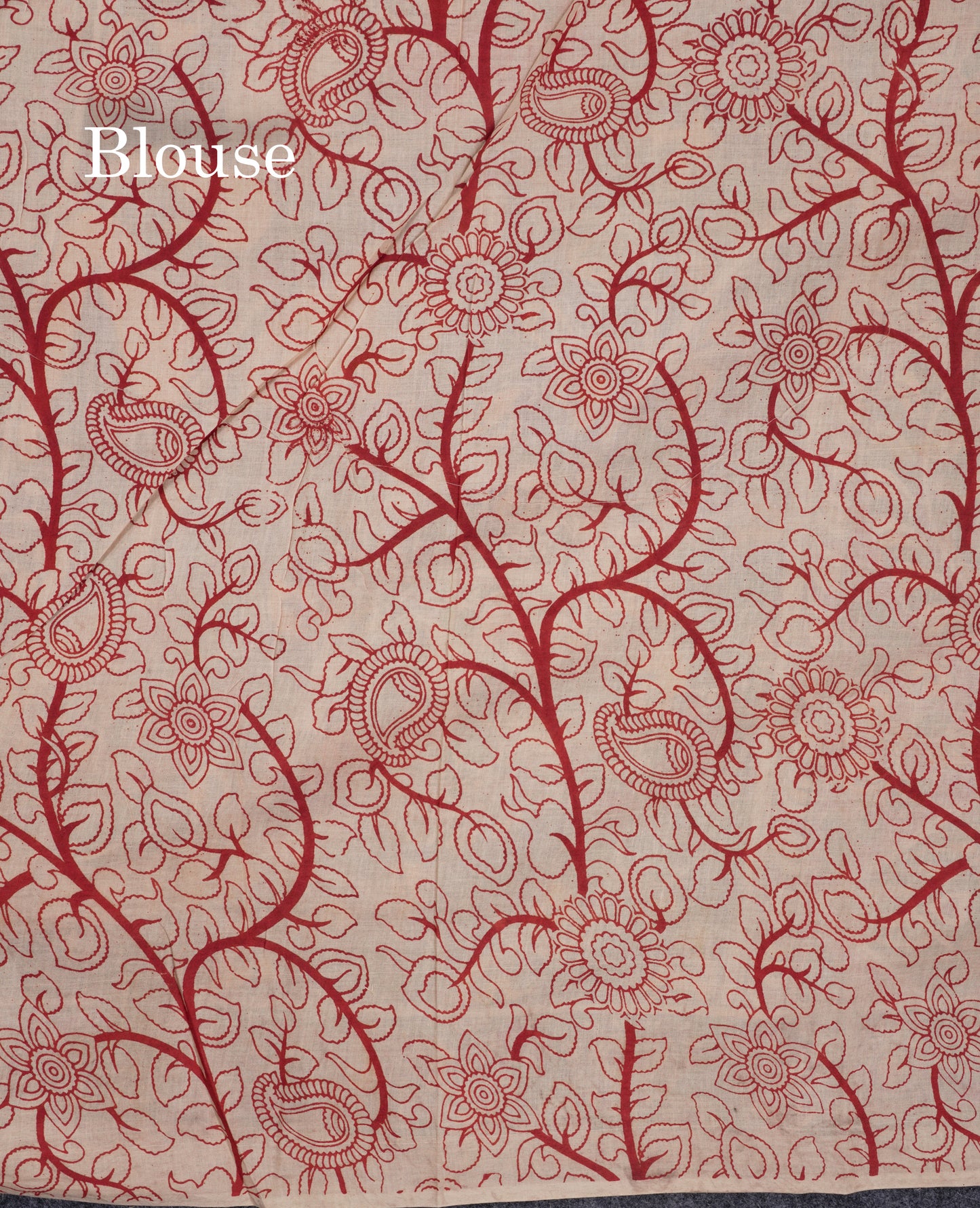 Green Pure Cotton Saree Kalamkari Design With Contrast Half White Blouse