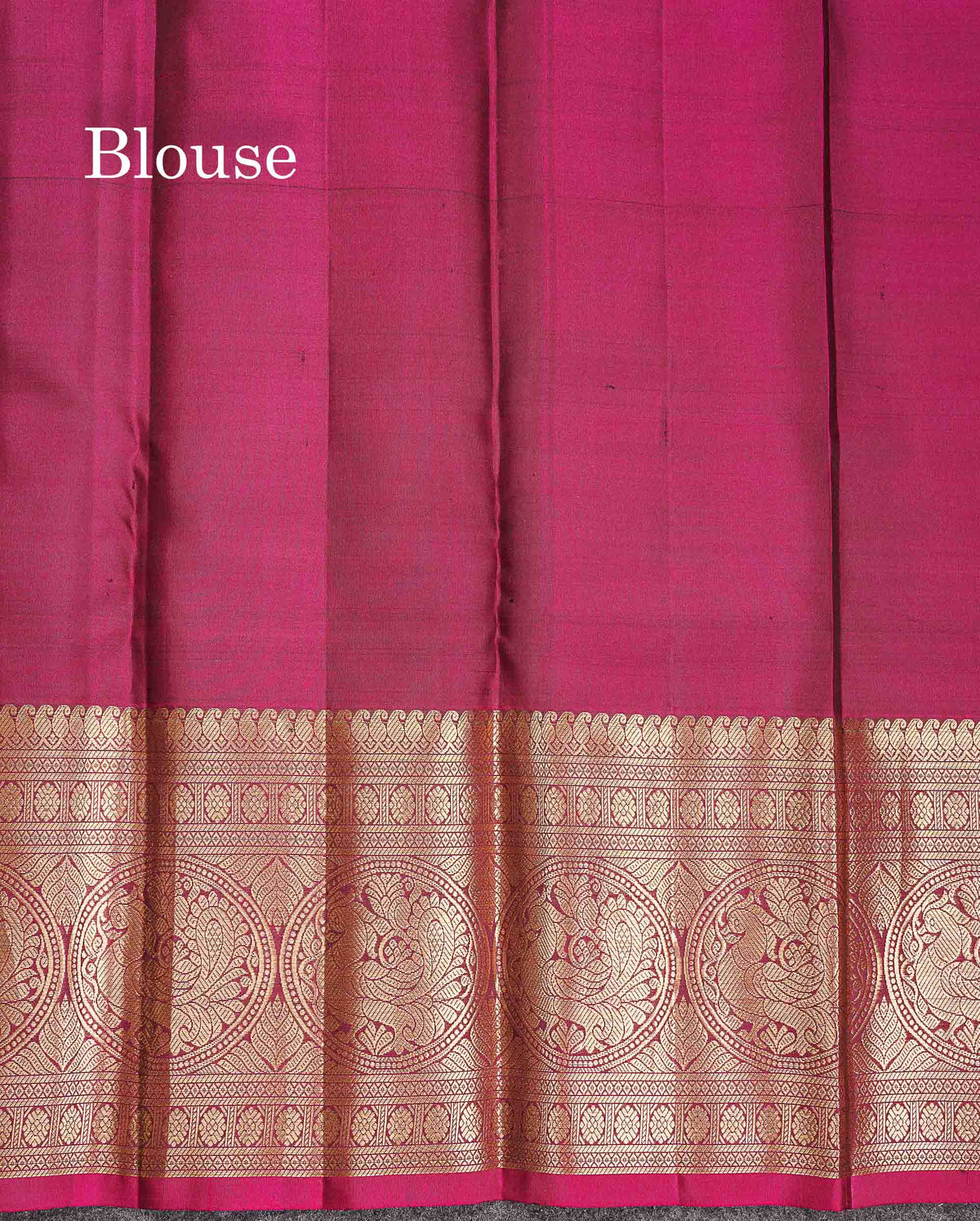 Pure Kanjivaram Silk Saree - Black Colour Body Vertical Lines With Butta & Magenta Long Border