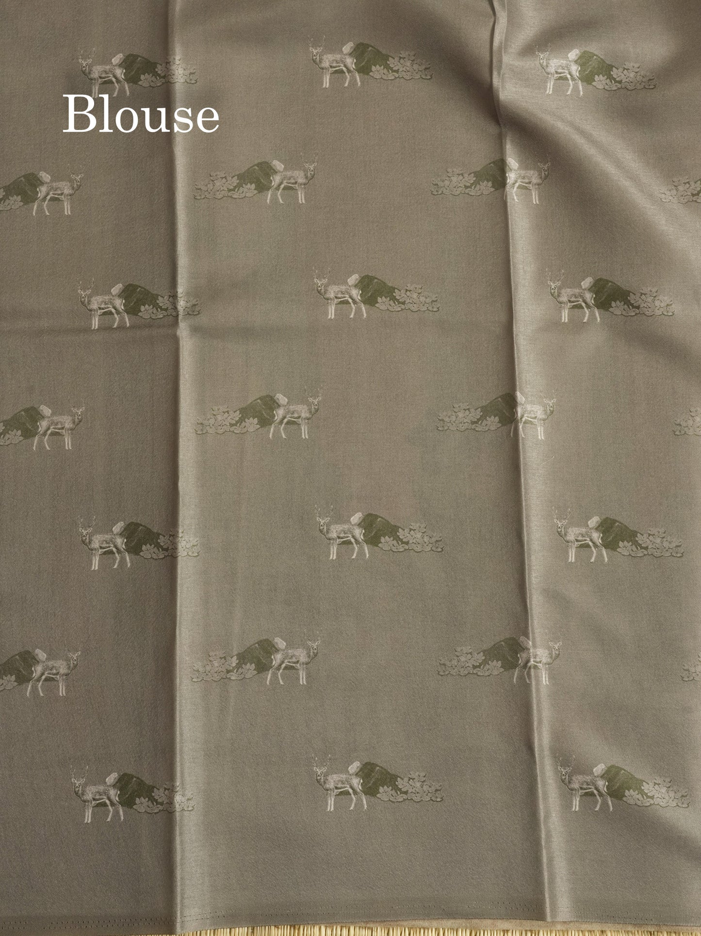 Sandal Printed Semi Tussar Saree With Village Theme Border