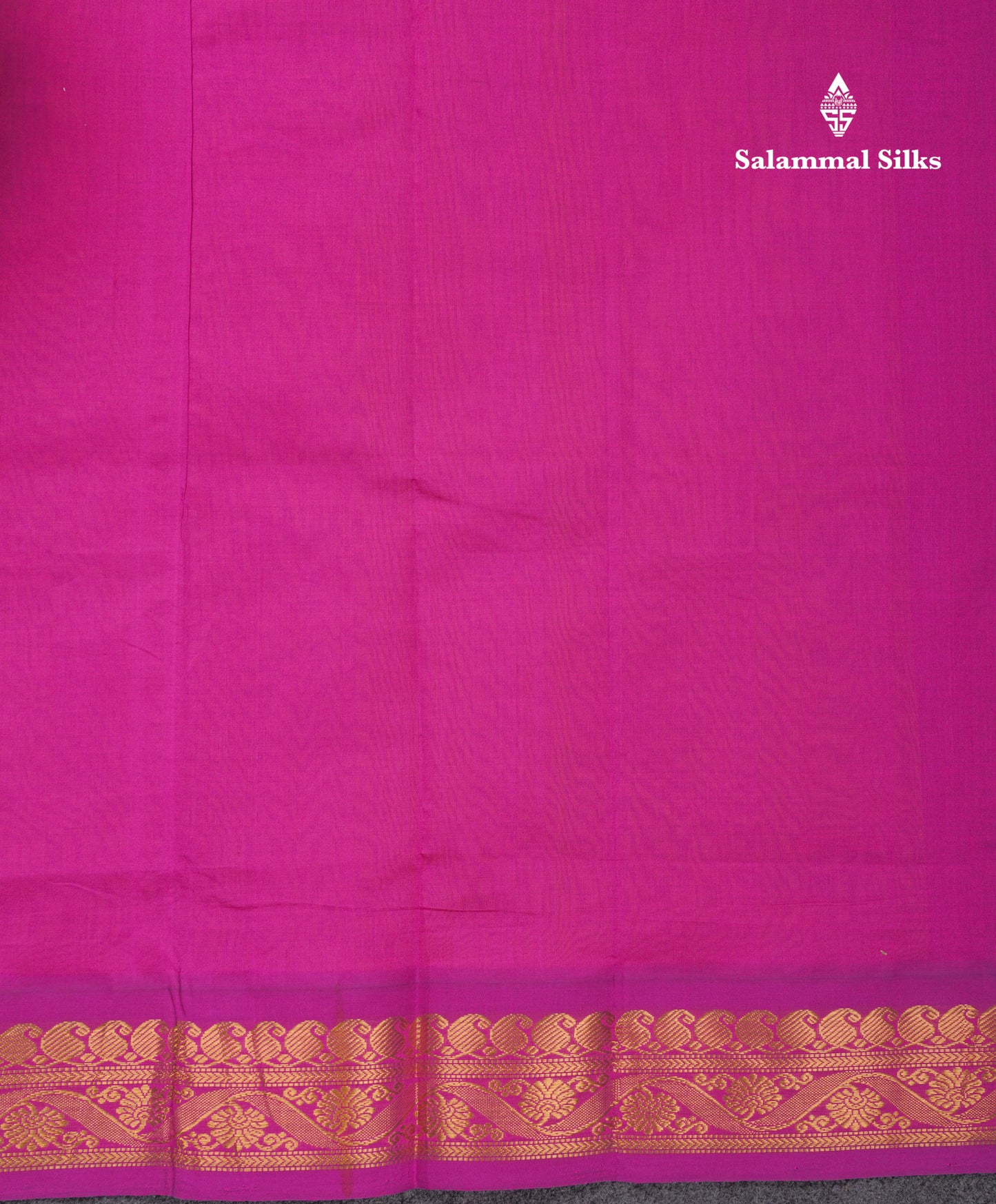 Beautiful Yellow Plain Semi Silk Cotton Saree With Violet Traditional Korvai Border
