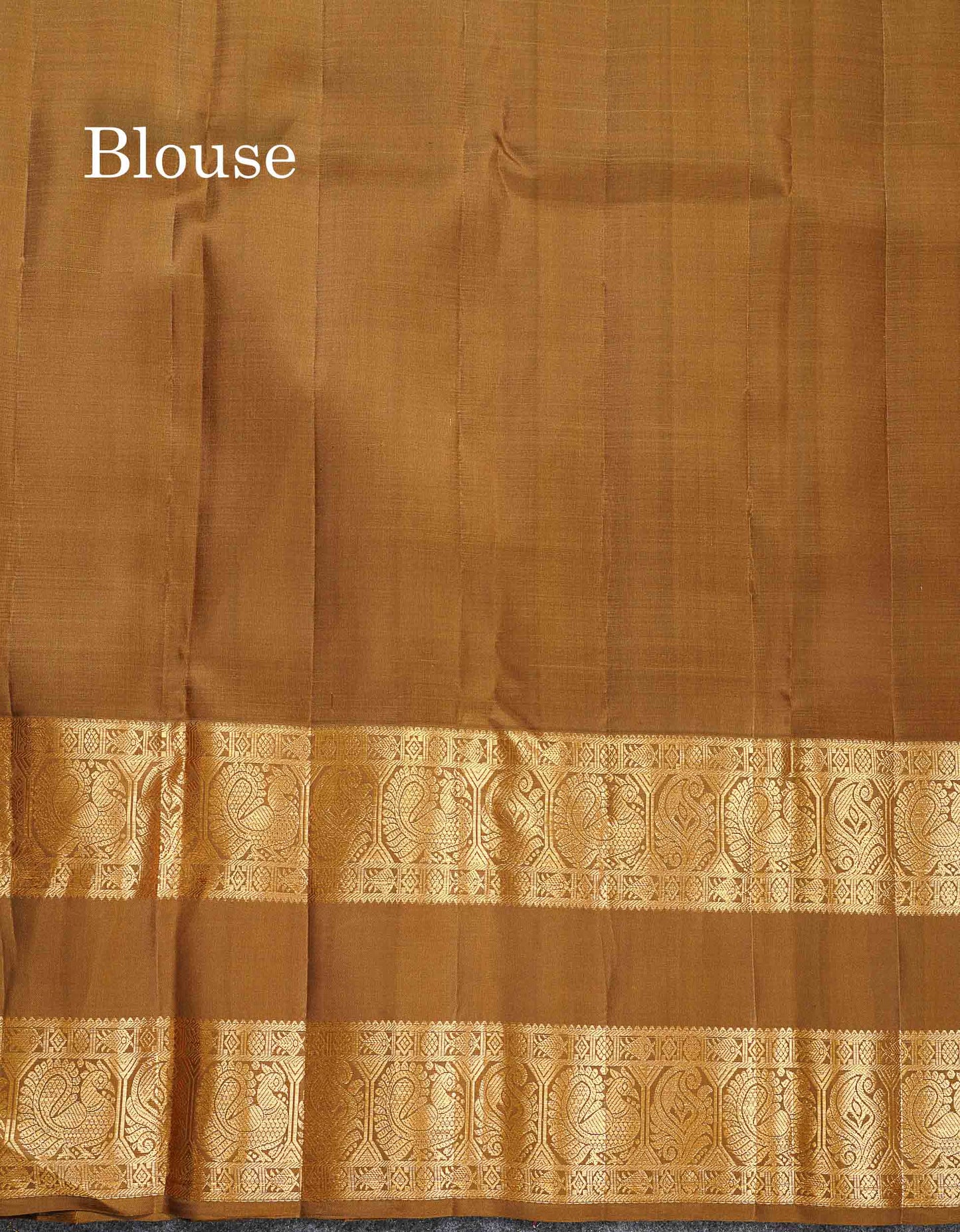 Pure Kanjivaram Silk Saree - Light Grey Colour Body Vaira Oosi Lines With Butta & Contrast Brown Long Gap Border