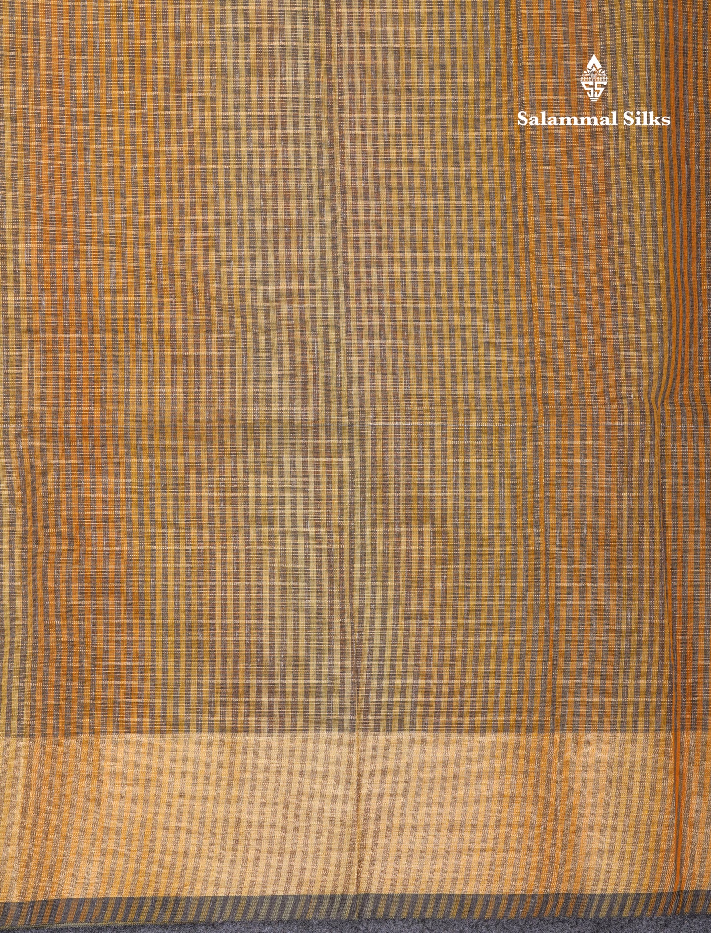 Mustard Yellow Silver Zari Lines Linen Cotton Mix Fancy Saree With Blouse