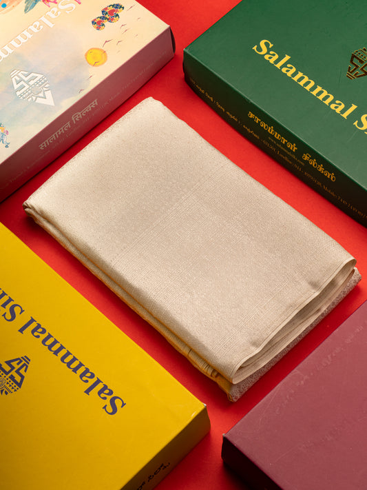 White Bridal Pure Kanjivaram Silk Saree With With Silver Zari Border