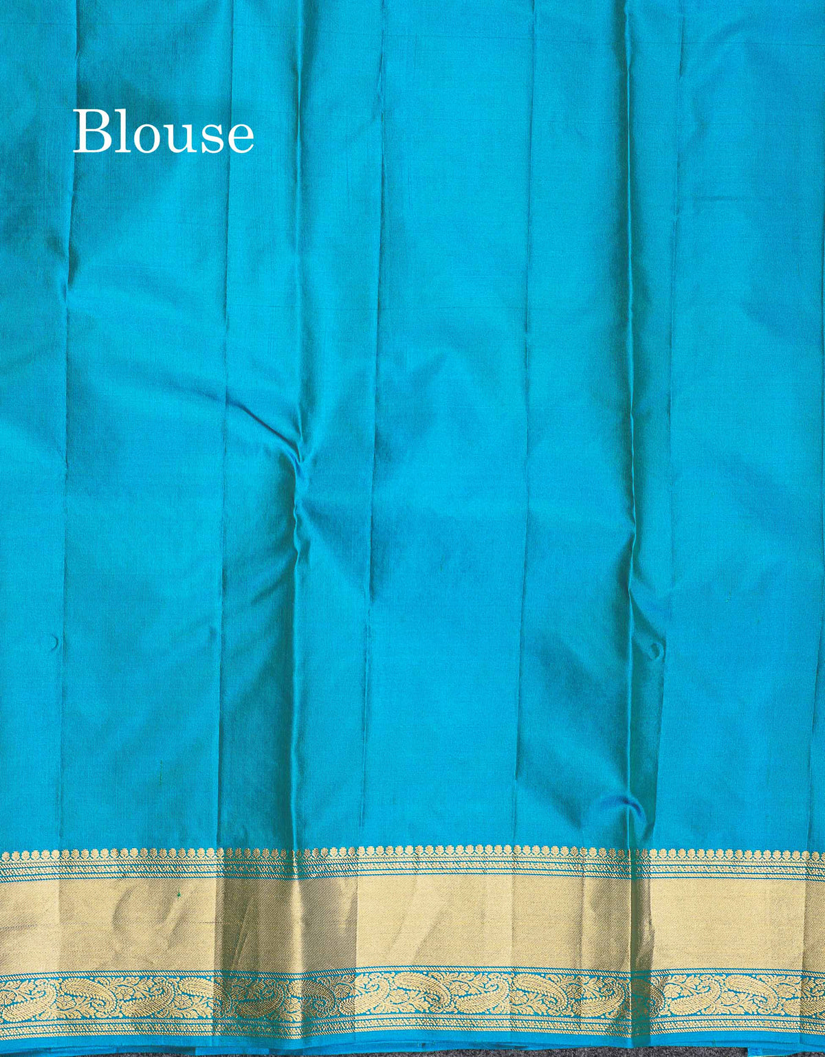 Pure Kanjivaram Silk Saree - Anandha Blue Colour Body Zari Butta With Medium Border