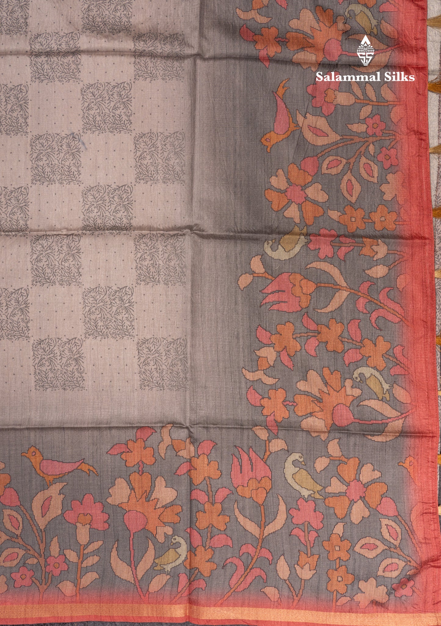 Pista Green Semi Tussar Fancy Saree With Small Ribbon Border